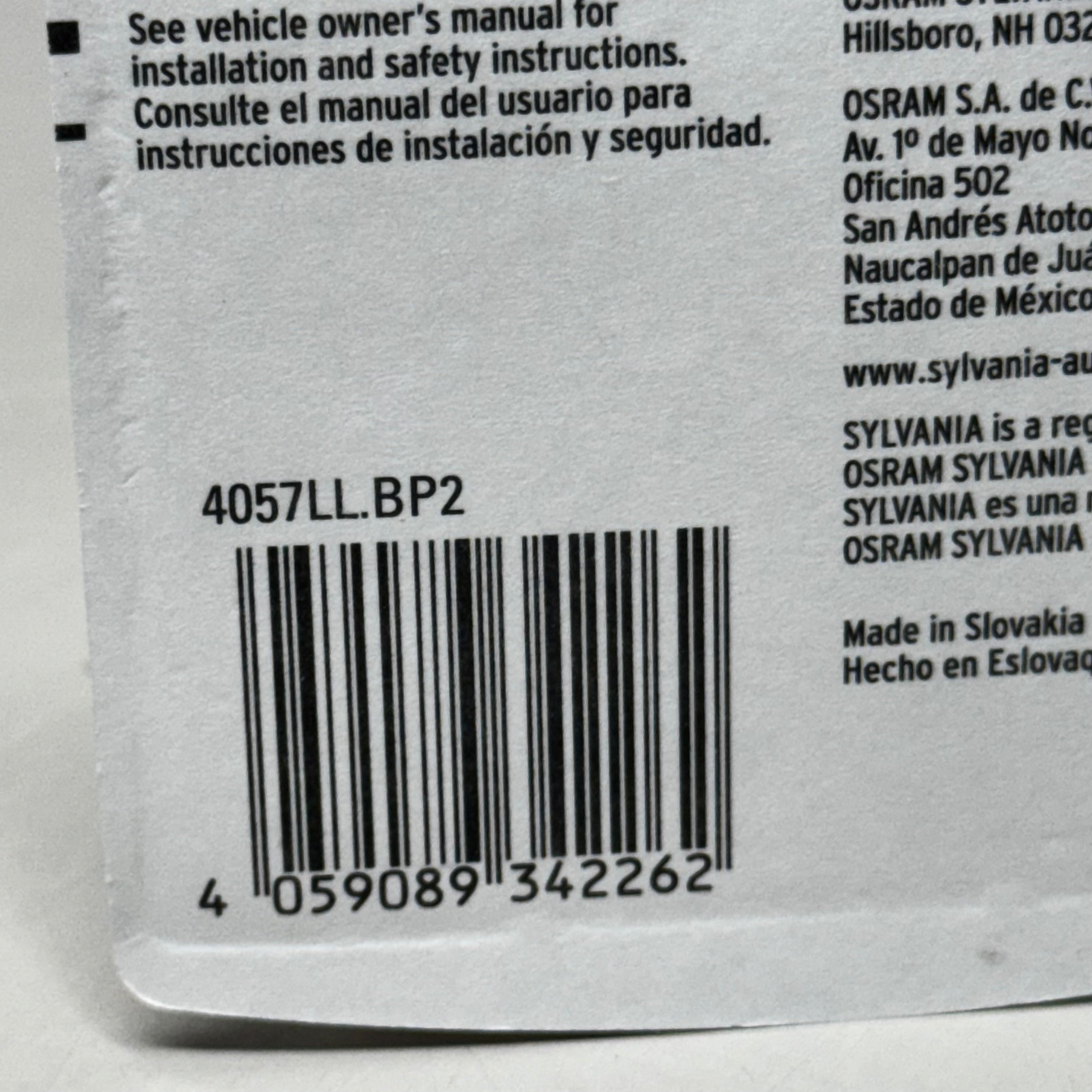 SYLVANIA (6 Bulb) Long Life Incandescent Mini Bulb 4057,Clear 4057LL.BP2