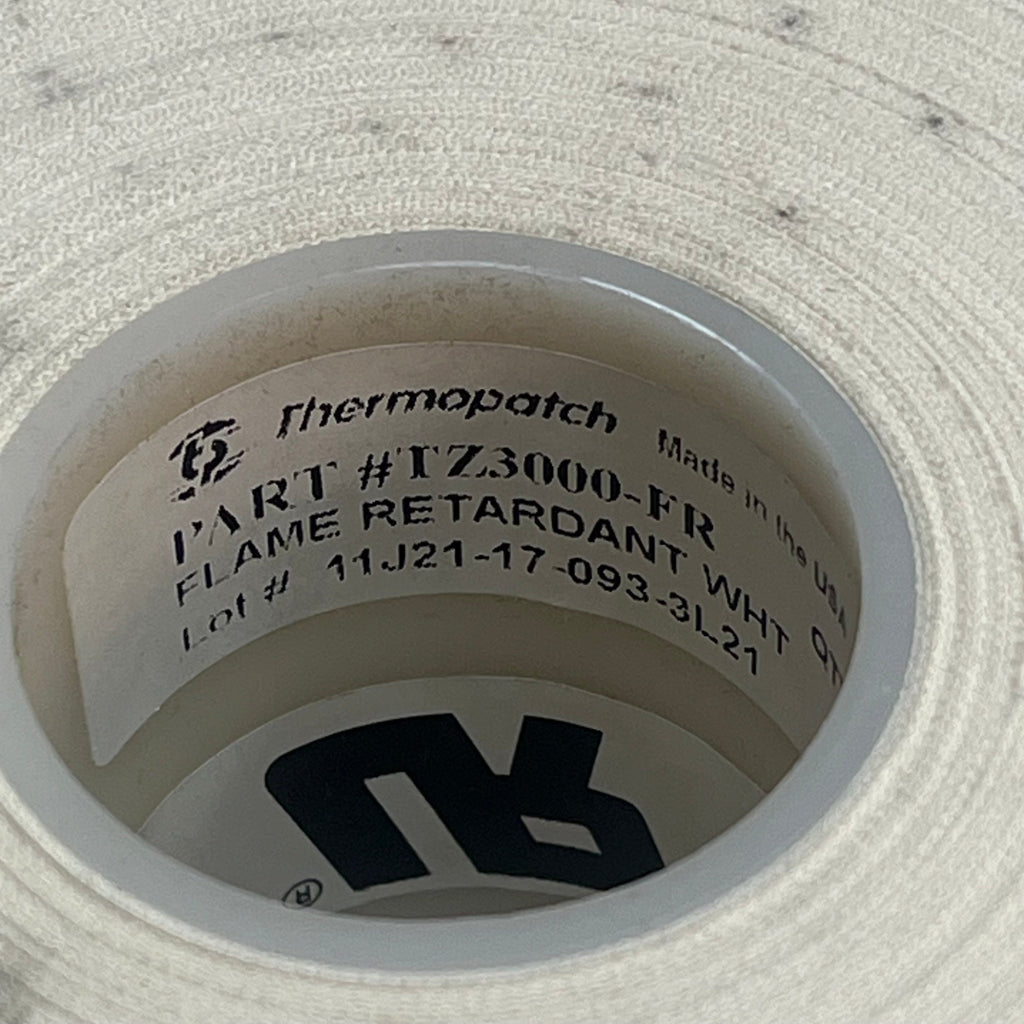 THERMOPATCH (2 PACK) Flame Retardant Labels & Ink 3" x 50 yds White TZ3000-FR