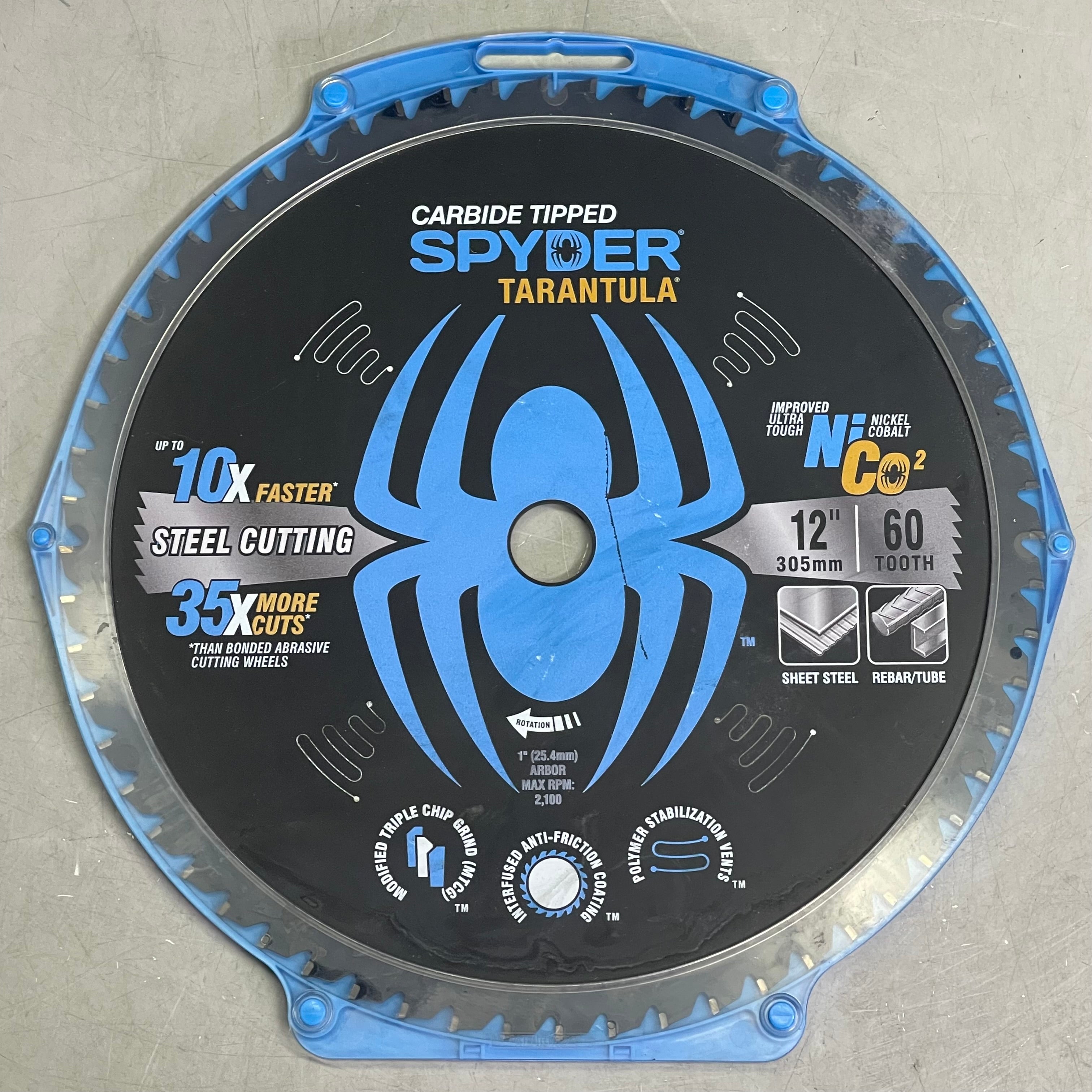 SPYDER Tarantula Steel Cutting Circular Saw Blade 60-Tooth, 12" Black 13505