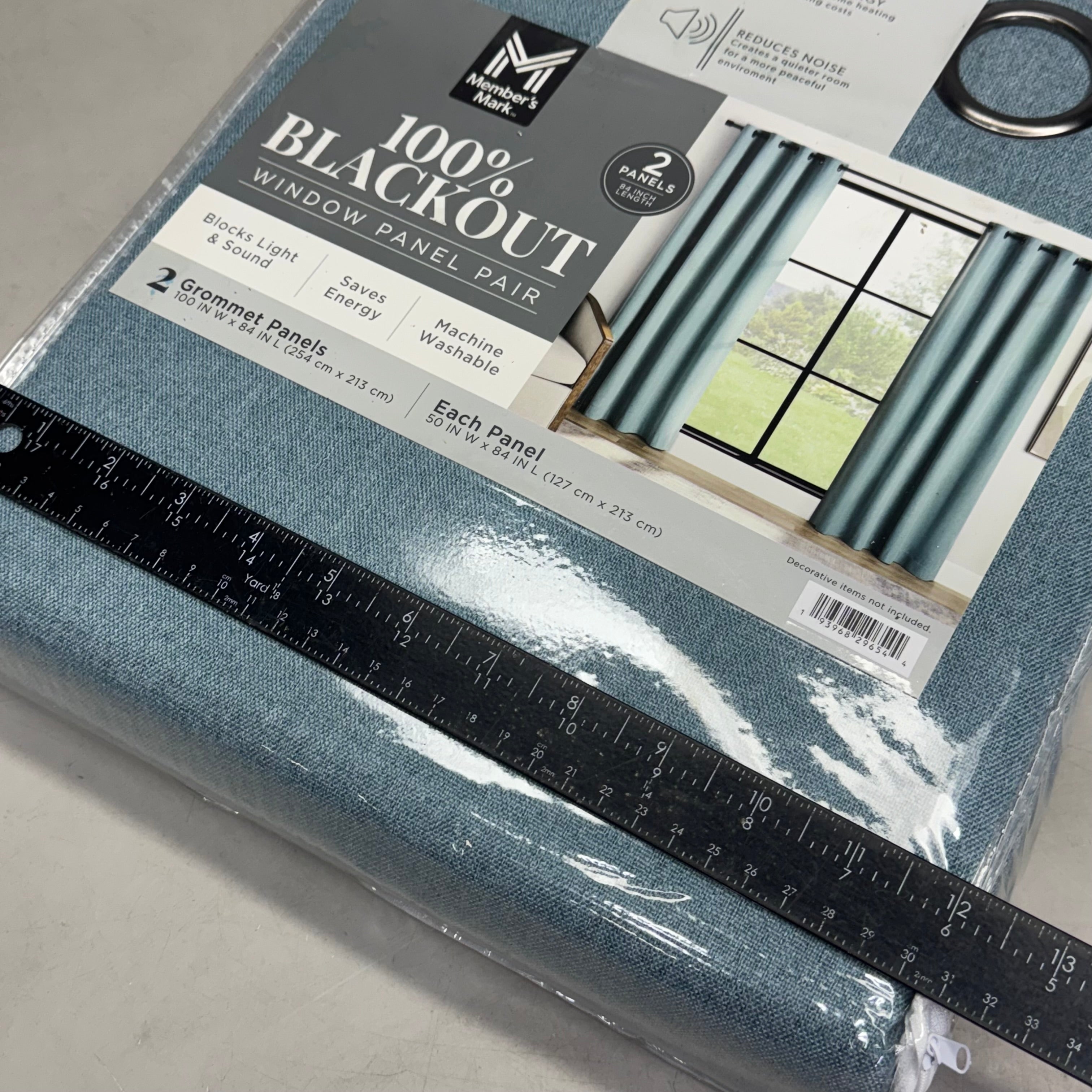 MEMBER'S MARK Window Panel Pair 100" W x 84" L, Blue