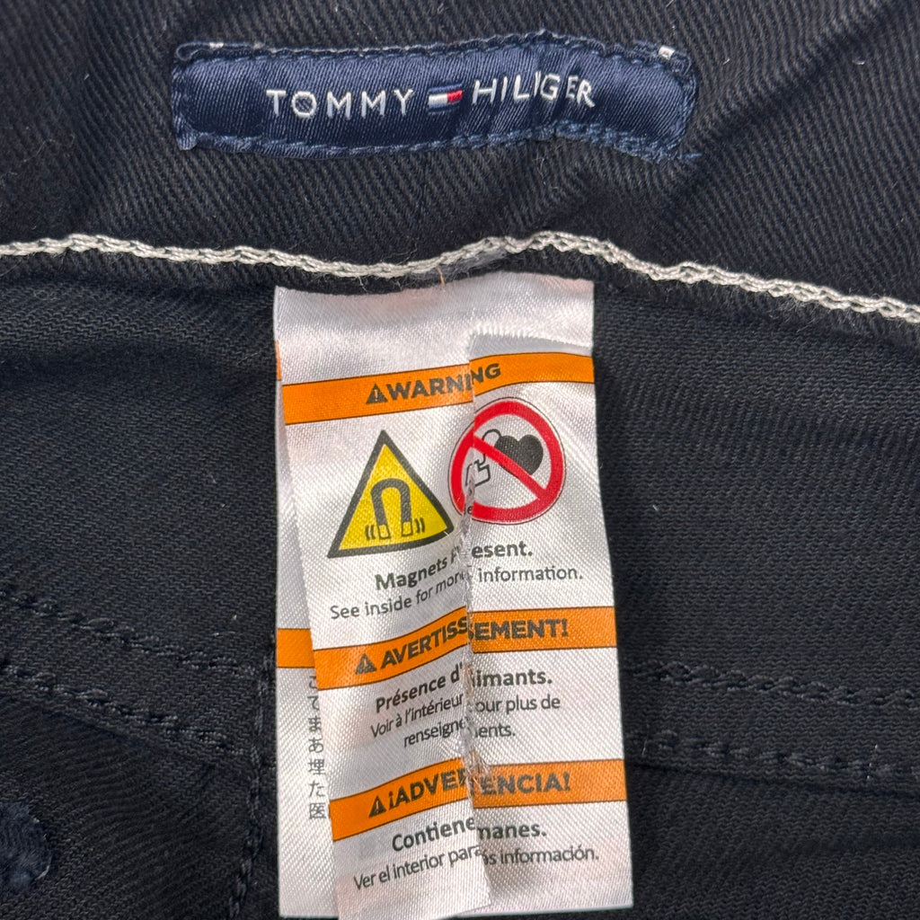 TOMMY HILFIGER JEANS Slim Bermuda Shorts Women's SZ 4 Waist 27 Black Magnet / Velcro