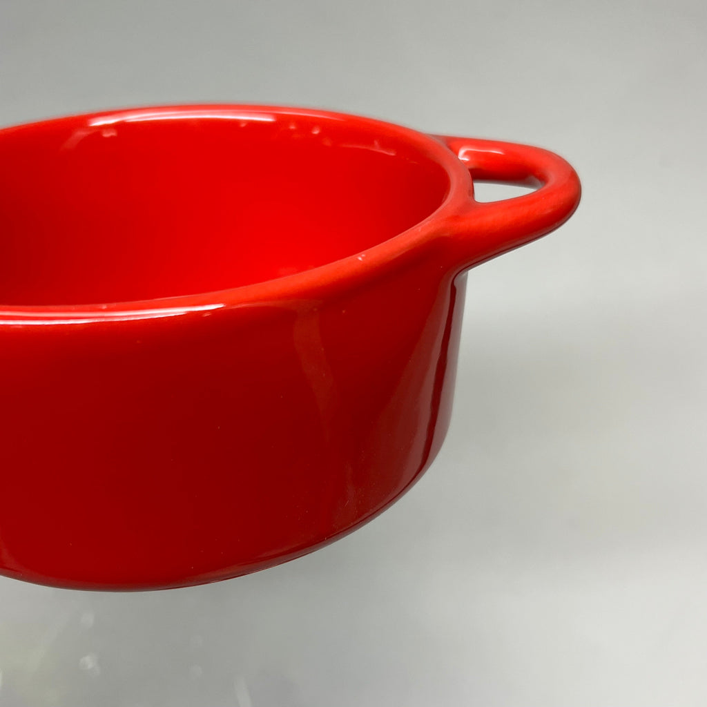 ZA@ CREATIVE CO-OP Set Of 4 Stoneware Two-Tone Baker W/ Lid  1-1/3 Cup  Multicolor DG0461A