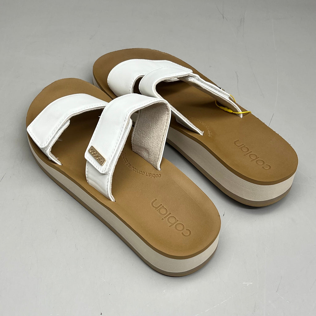 COBIAN Dana Rise Elevated Flatform Style Slide Women's Sz 6 White DNA24-100-06