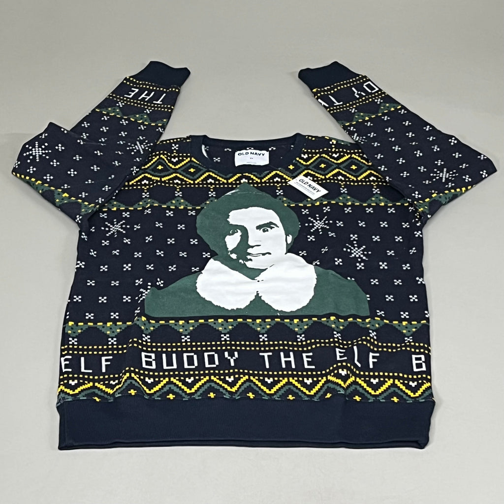 OLD NAVY Men's Christmas Holiday Elf Sweater Sz XS Navy/Green 572579-00-1