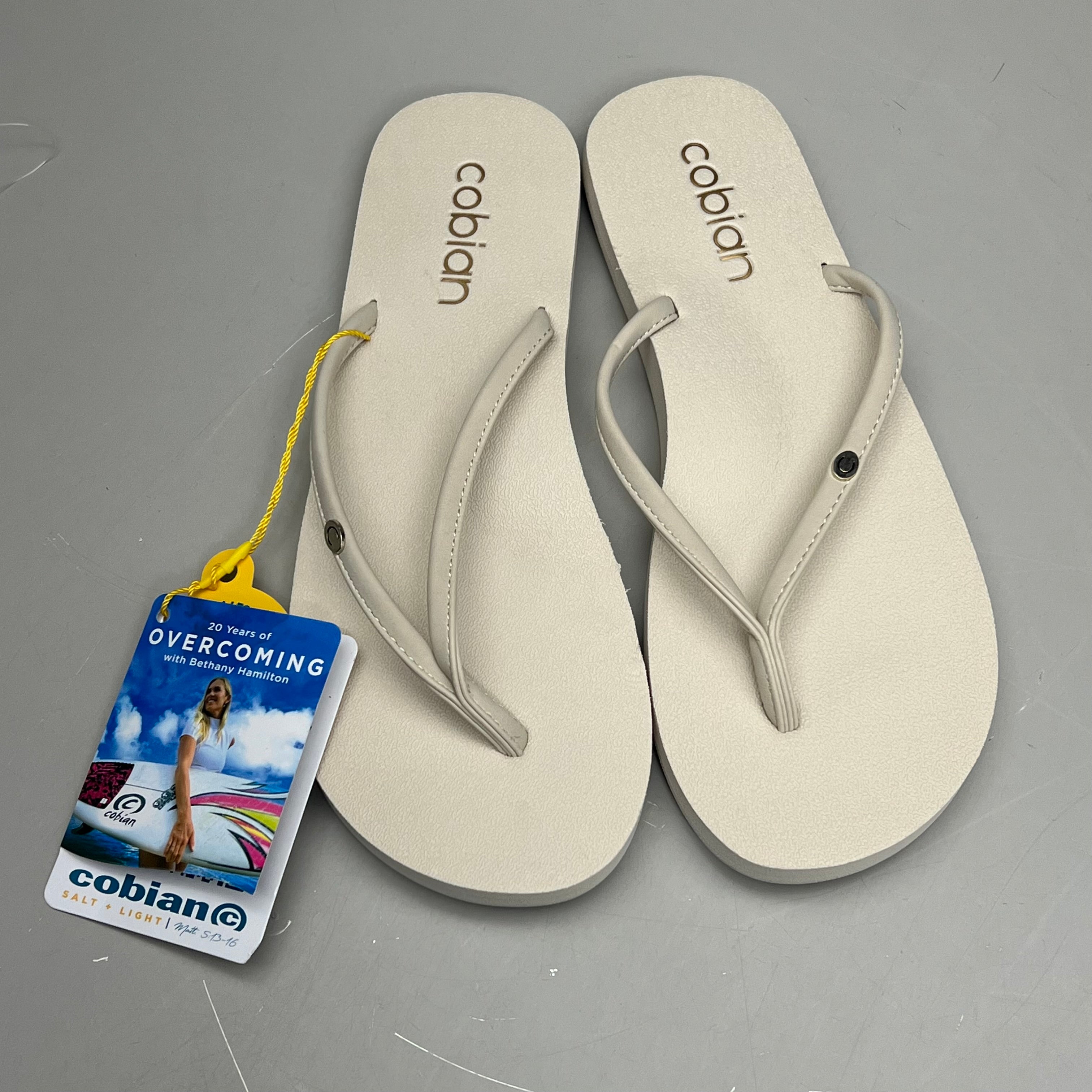 COBIAN Nia's Bounce Synthetic Leather Sandals Women's Sz 10, EU 41 Cream NIA25-110-10