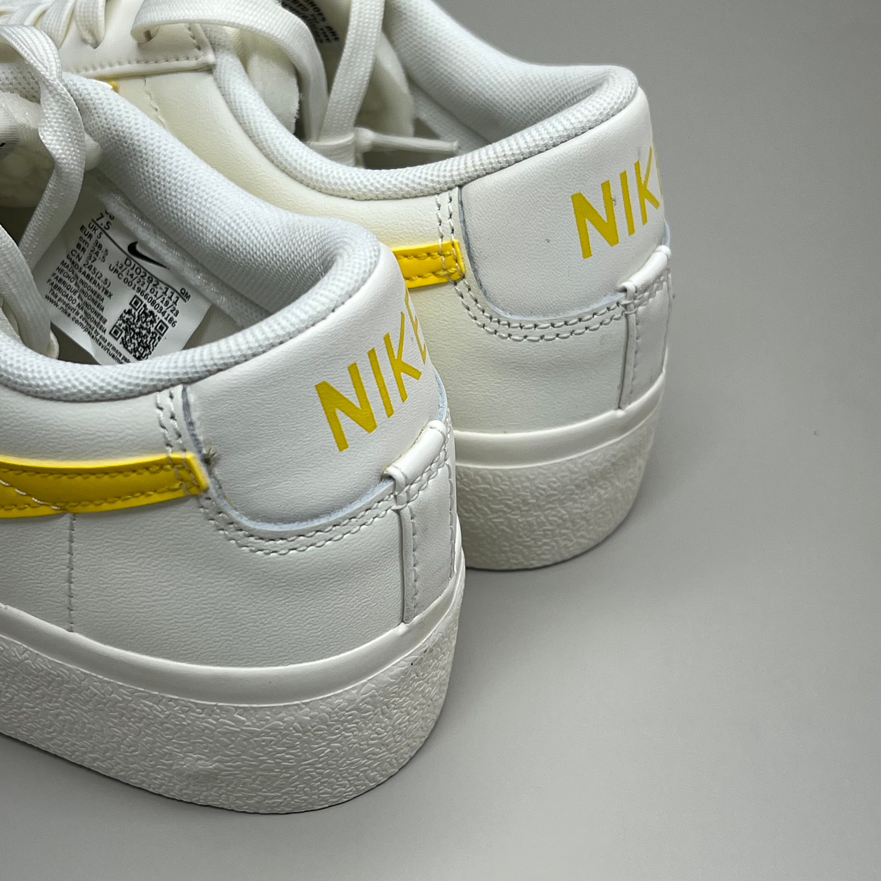NIKE Shoes Blazer Low Cut Platform Sneaker Sz Women's 10.5 Men's 9 Yellow/Grey/White