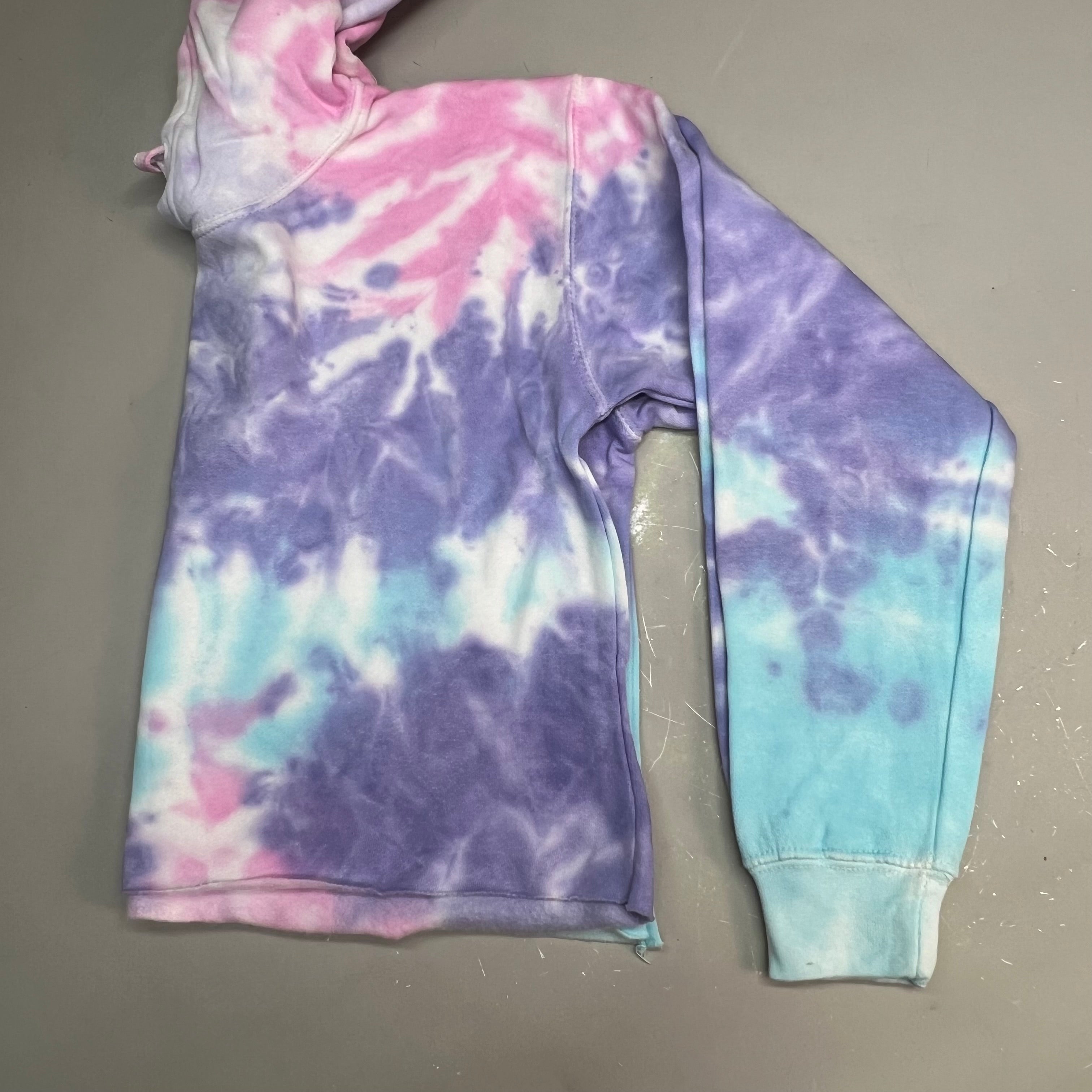 COLORTONE  Sweat Shirt Crop Top Tie Dye Hoodie  Women's Sz XS Cotton Candy 8333