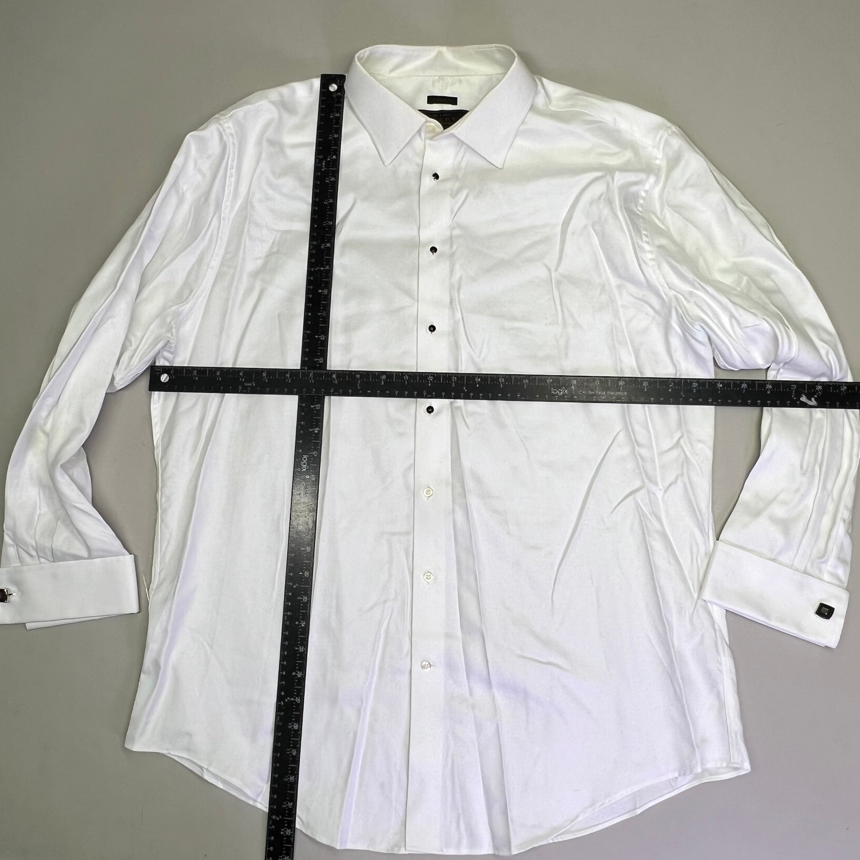 JOS A BANK Tailored Fit Button Up Suit Set  17 1/2-84 Black & White