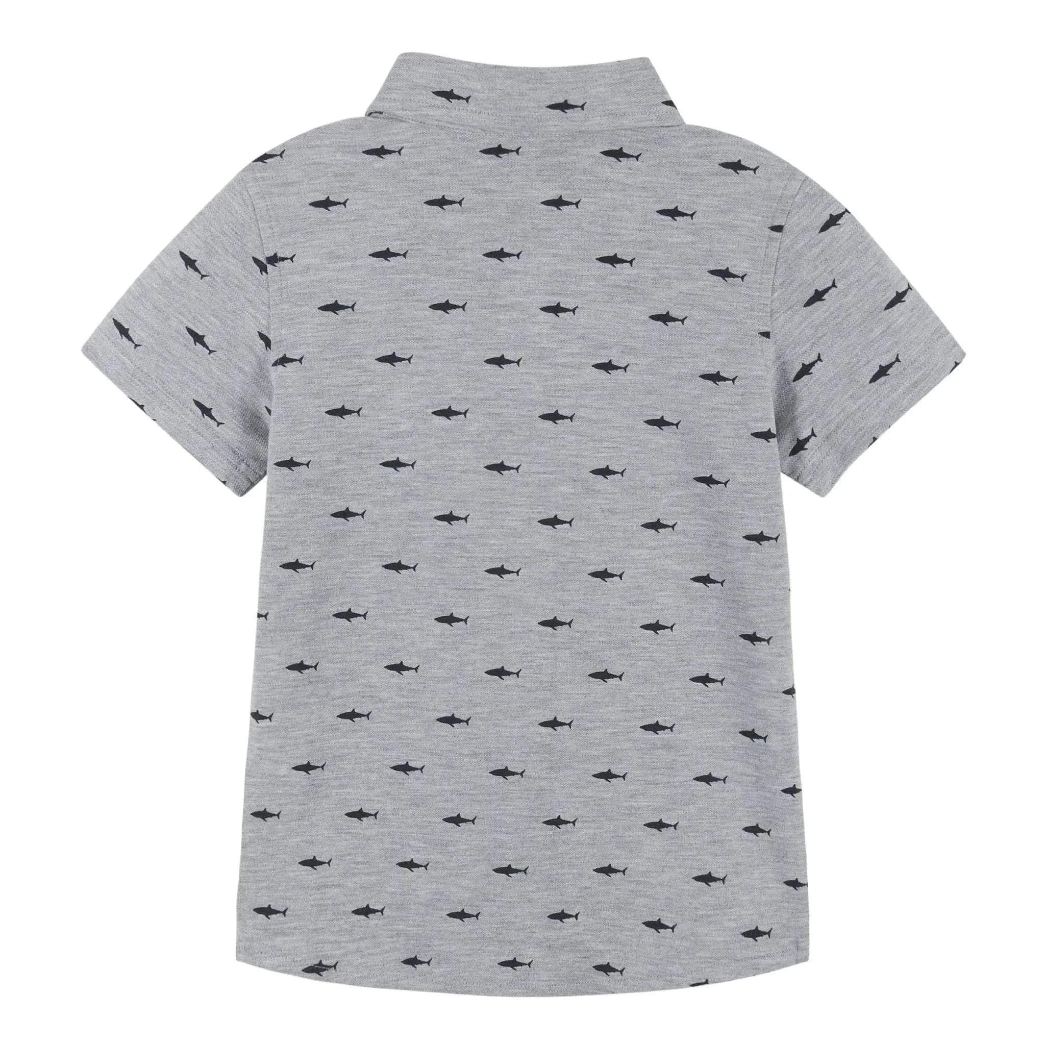 Andy & Evan - Boys Knit Shark Button Down Shirt