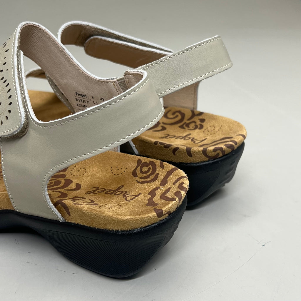 PROPET Wanda Sandal w/Wedge Heel Design Women's Sz 7 XX WIDE (4E) Cream WSX203L