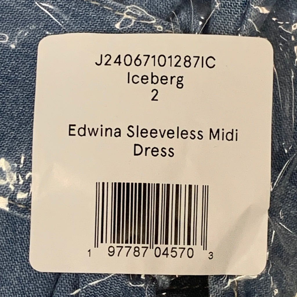 VERONICA BEARD Jeans Edwina Sleeveless Midi Dress Sz-2 Iceberg J24067101287IC