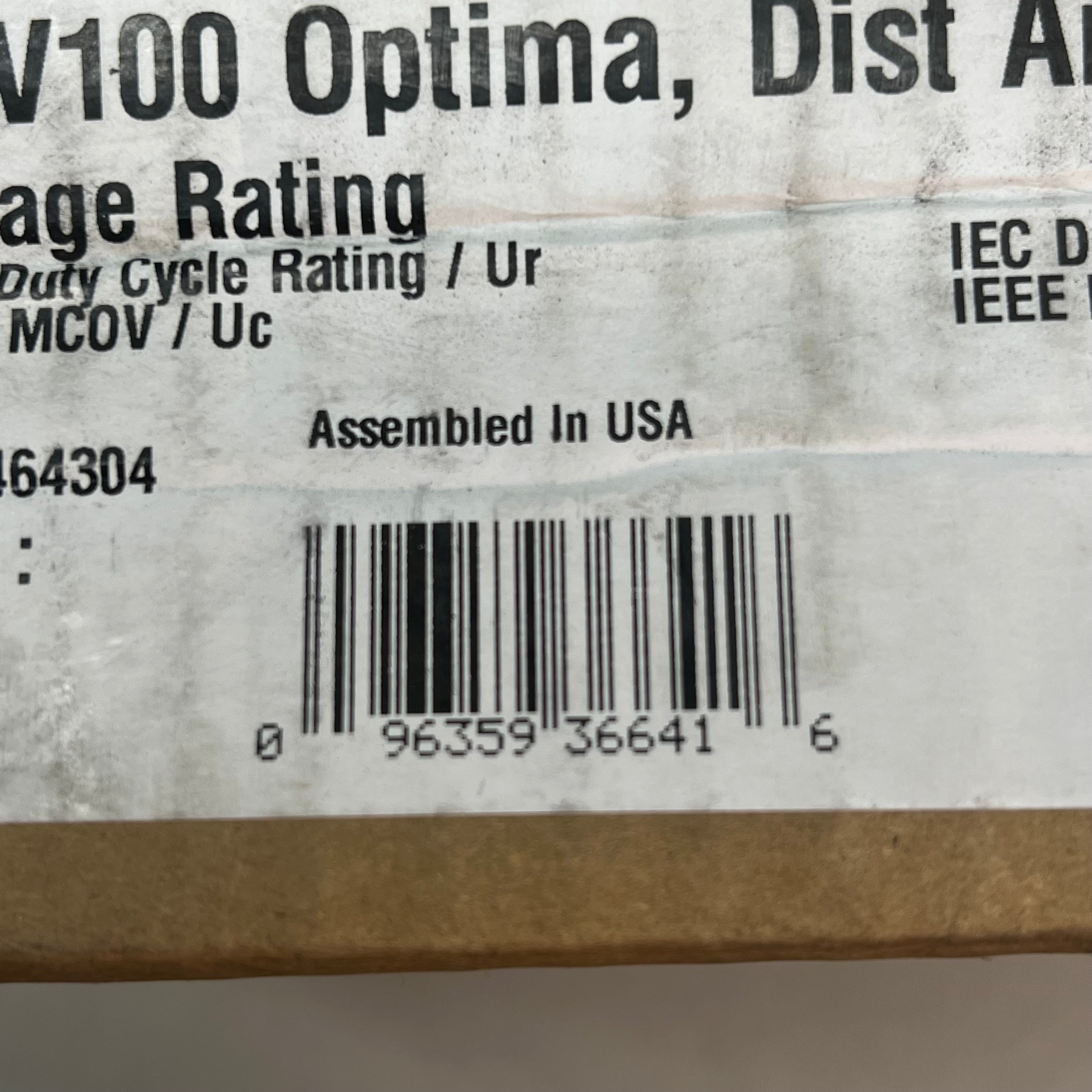 HUBBELL High Quality Optima Arrester 8.4 KV MCOV, 7224 Hardware PDV-100