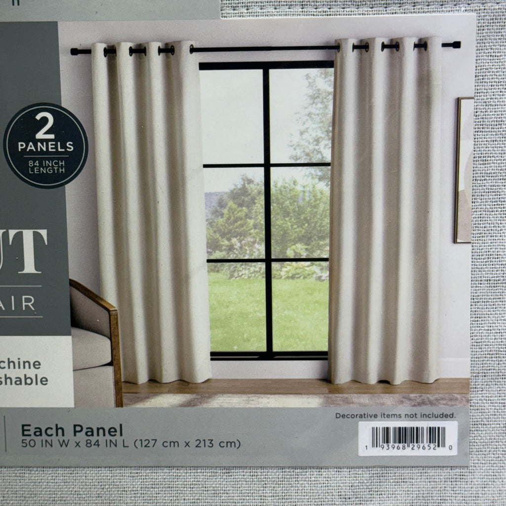 MEMBER'S MARK Window Panel Pair 100" W x 84" L, Light Grey