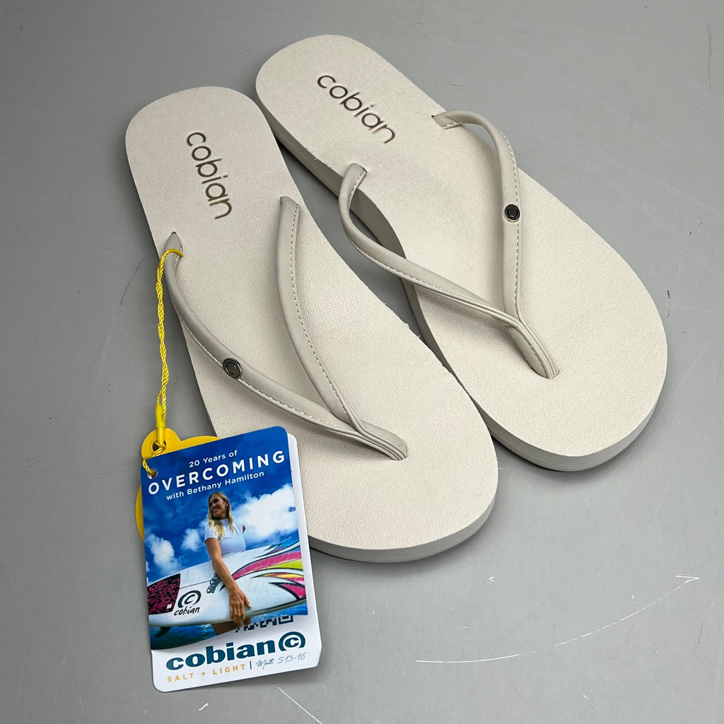 COBIAN Nia's Bounce Synthetic Leather Sandals Women's Sz 7, EU 37 Cream NIA25-110-7