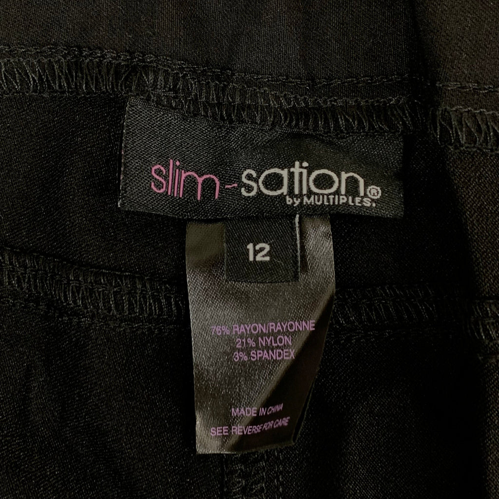 MULTIPLES Narrow Leg Pant Petite Women's Sz 12 Black M2604P