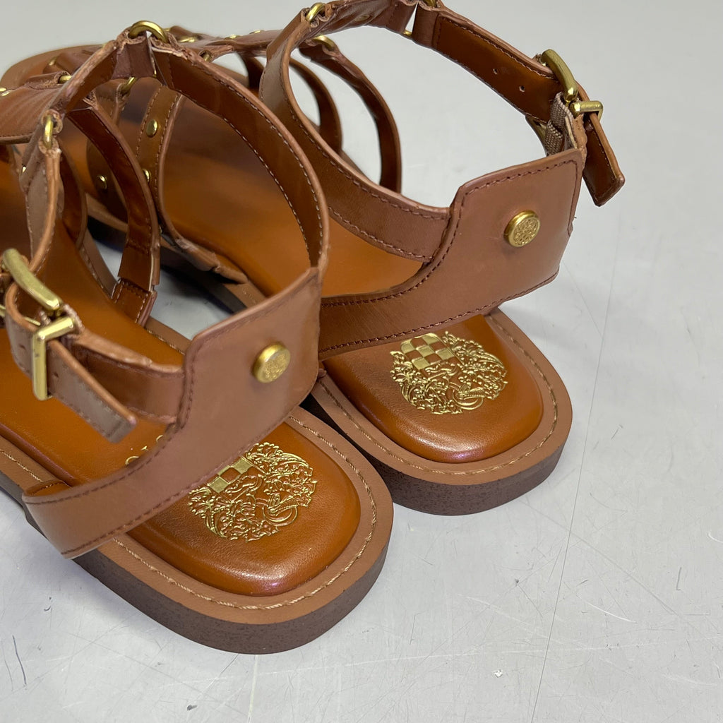 VINCE CAMUTO Leather Studded Gladiator Sandals Women's Sz 8.5M Caramelo VC-Claira
