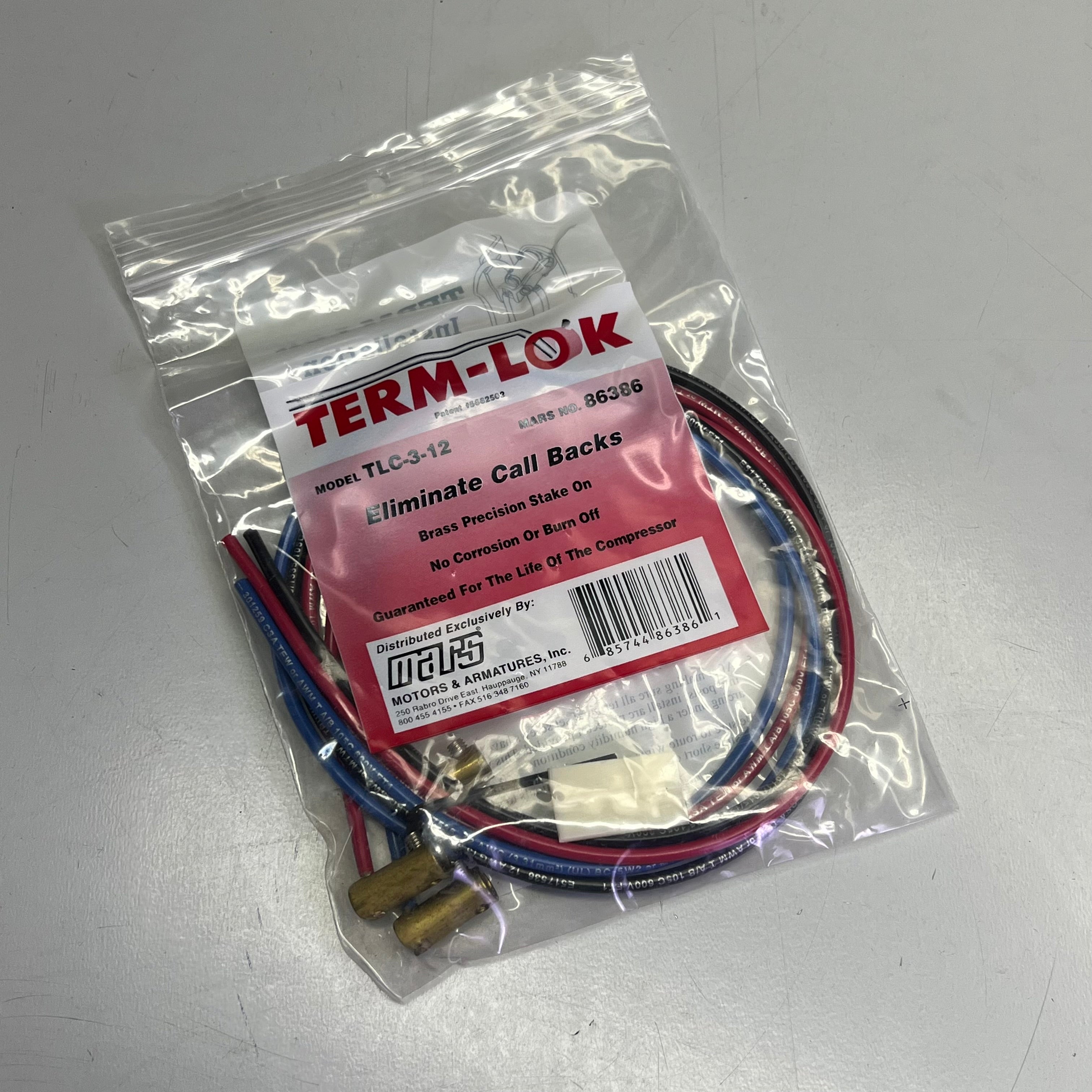 MARS Compressor Stake On Repair Kit 600 V 3 Wire 10 Gauge Red/Blue/Black 86388