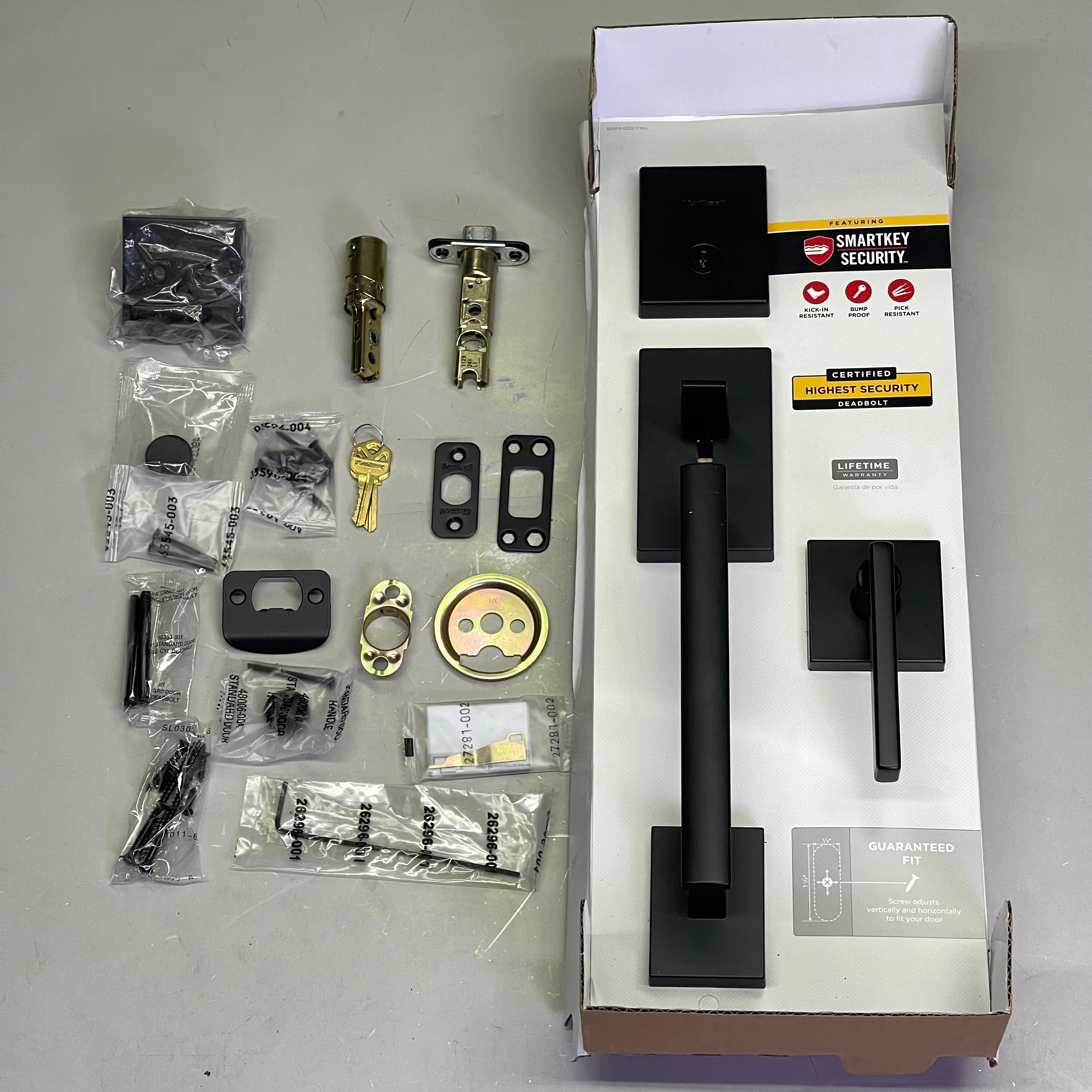 KWIKSET San Clemente Single Cylinder Entry Door Handleset Matte Black 98180-020