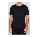 4 Corners V neck Henley Crew (Black)