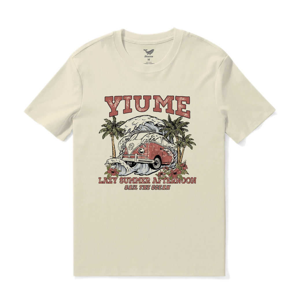 Hawaiian Tee For Men Sail the Ocean Tee Crew Neck 100% Cotton By Yakima