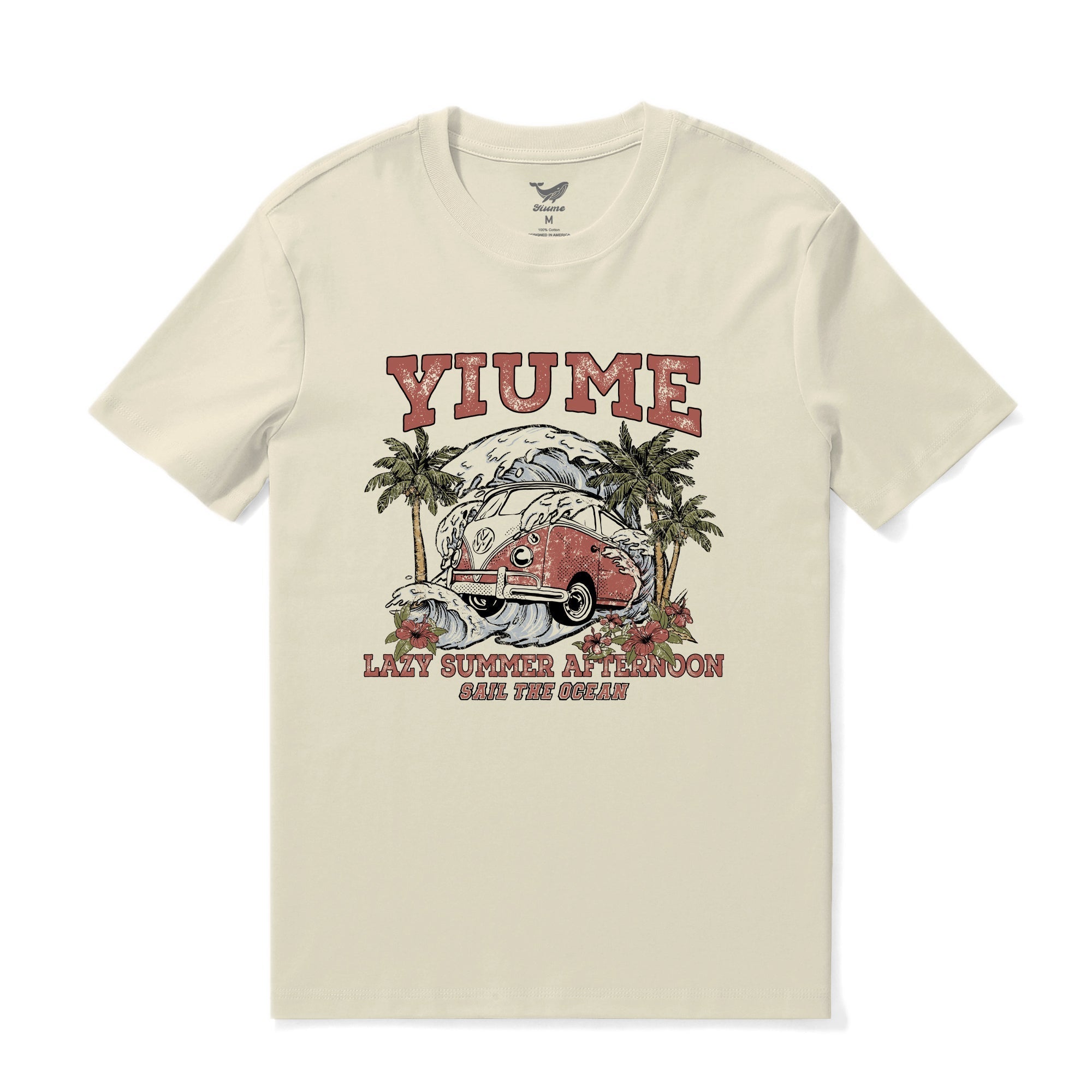 Hawaiian Tee For Men Sail the Ocean Tee Crew Neck 100% Cotton By Yakima