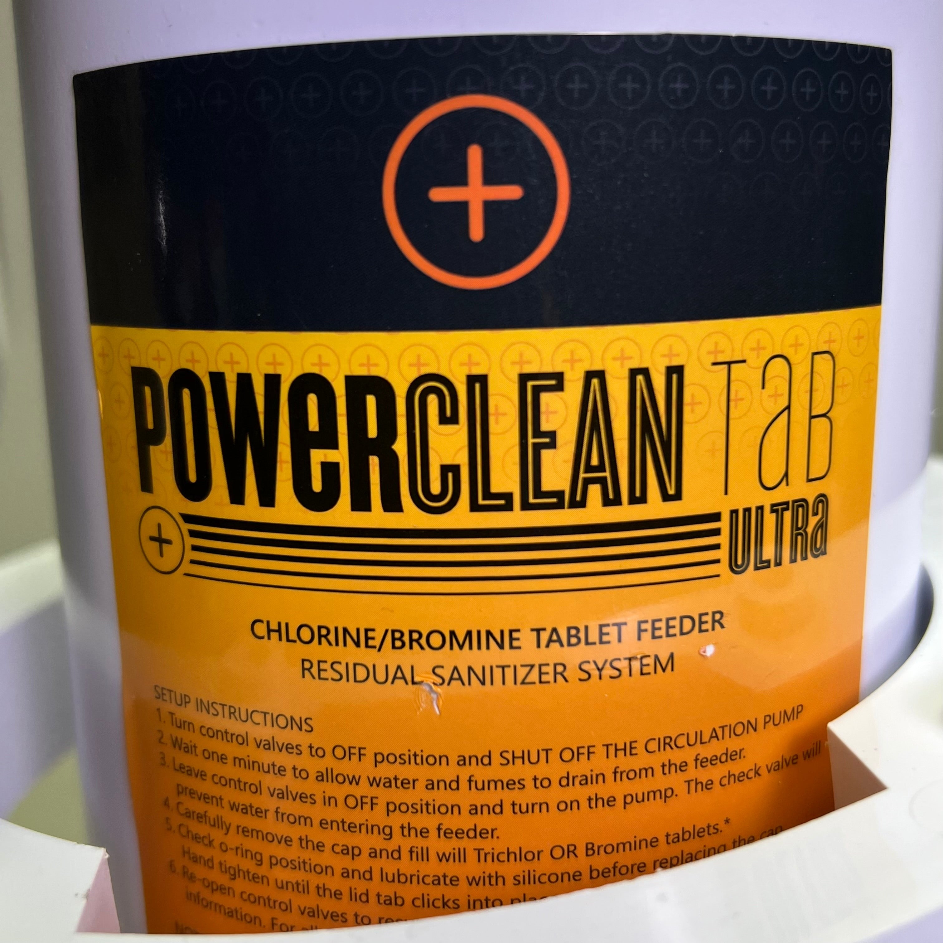 CMD Powerclean Tab Ultra In-line Chlorinator with Base w/ Clear Glass, White