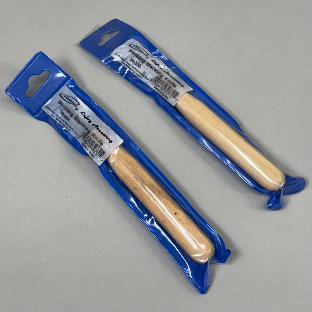 iGAGING (2 PACK) Premium Marking Knife 5" Hardwood Handle 1.5" Double Edge Blade