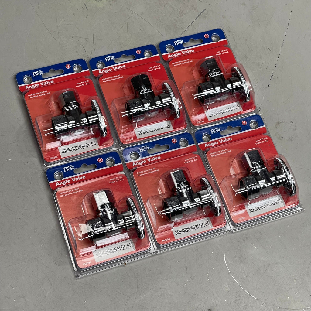 DO IT BEST (6 PACK) Quarter Turn Angle Valve 1/2" FIP x 1/2" OD 456394 DIB51-1PCLF