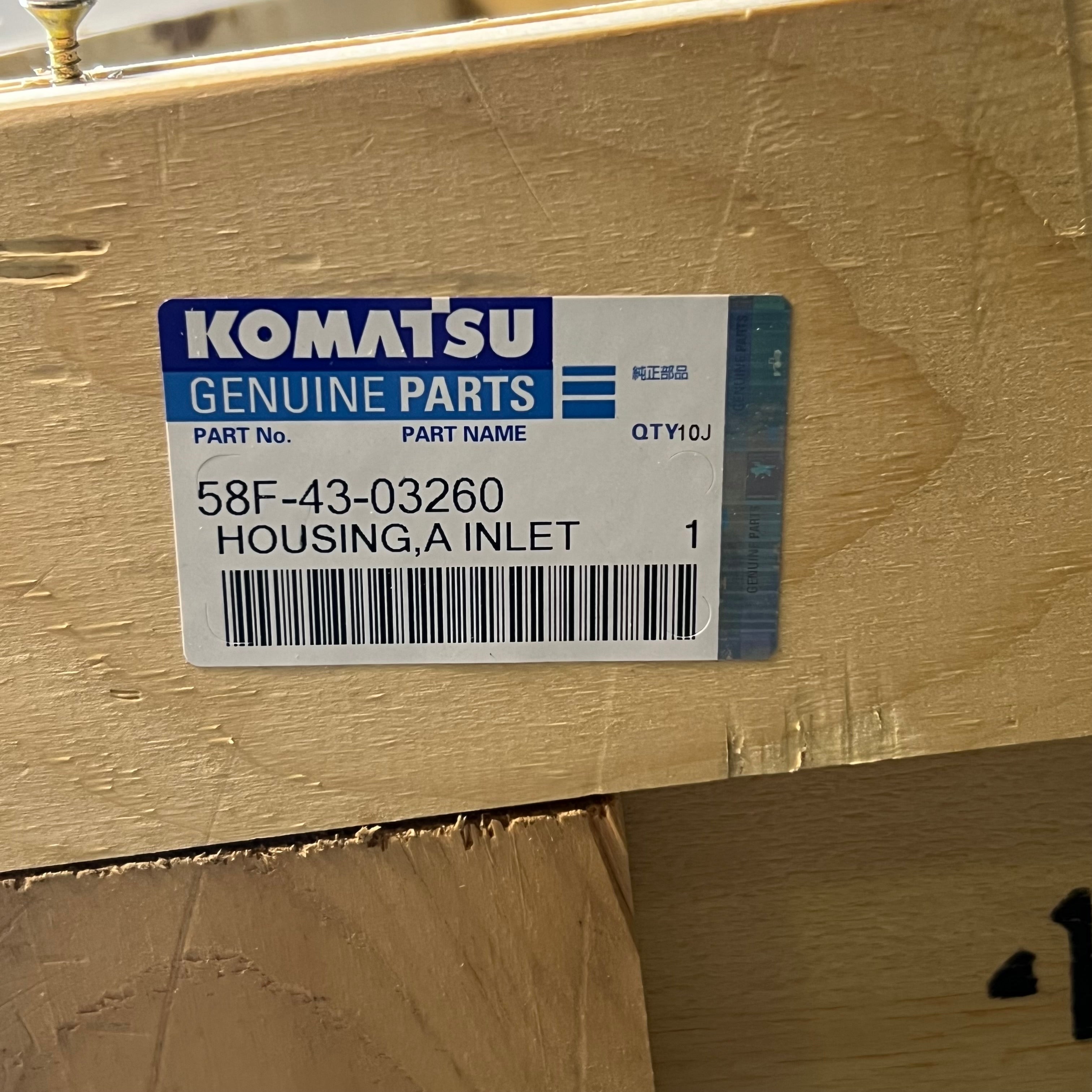 KOMATSU Housing a Inlet Sz 41.5" D x 8.5" H, Grey 58F-43-03260