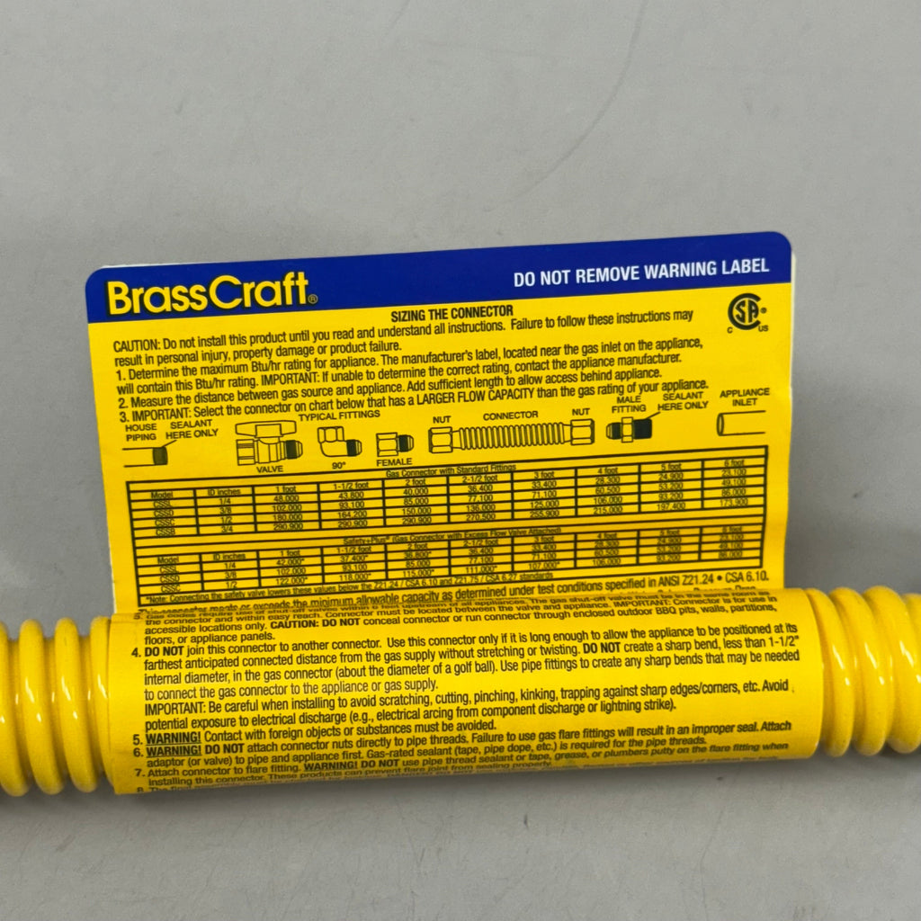 BRASSCRAFT (2 PACK) Coated Gas Appliance Connector 3/4"FIP 7/8"ODx24" CSSB21-24