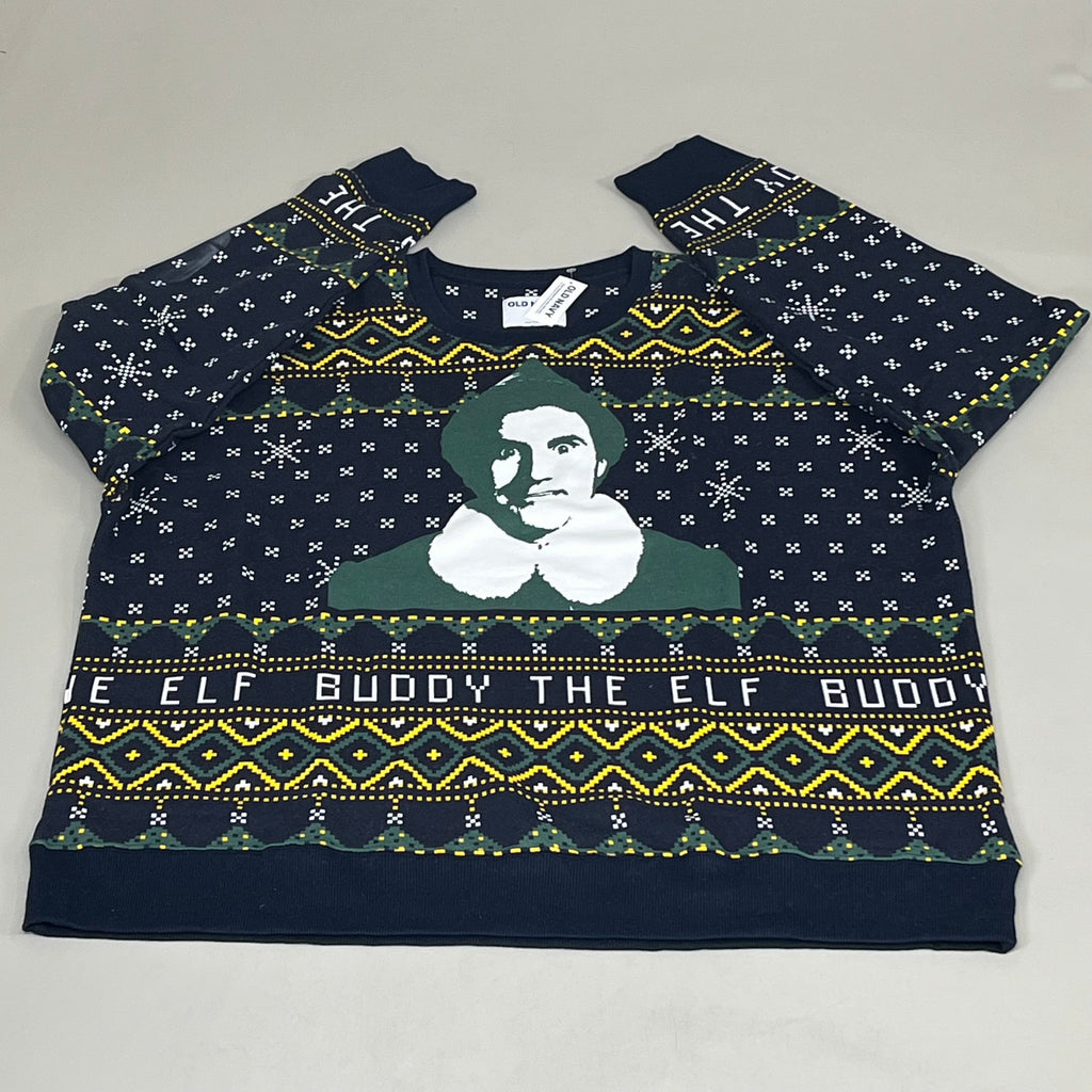 OLD NAVY Men's Christmas Holiday Elf Sweater Sz XXL Navy/Green 572579-00-1