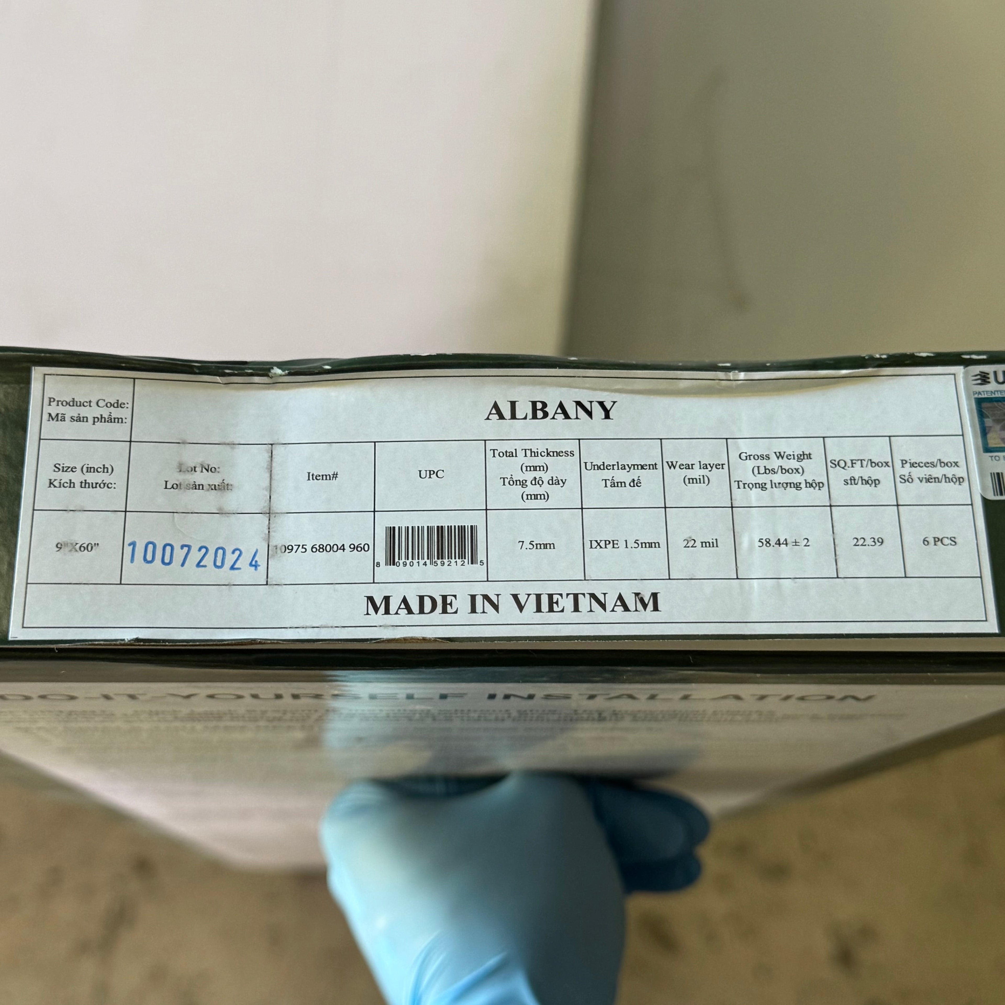 LUXURY VINYL PLANK (6 Pieces) Albany Vinyl Plank 9" x 60" Aspen Beige Light Brown 1097568004960
