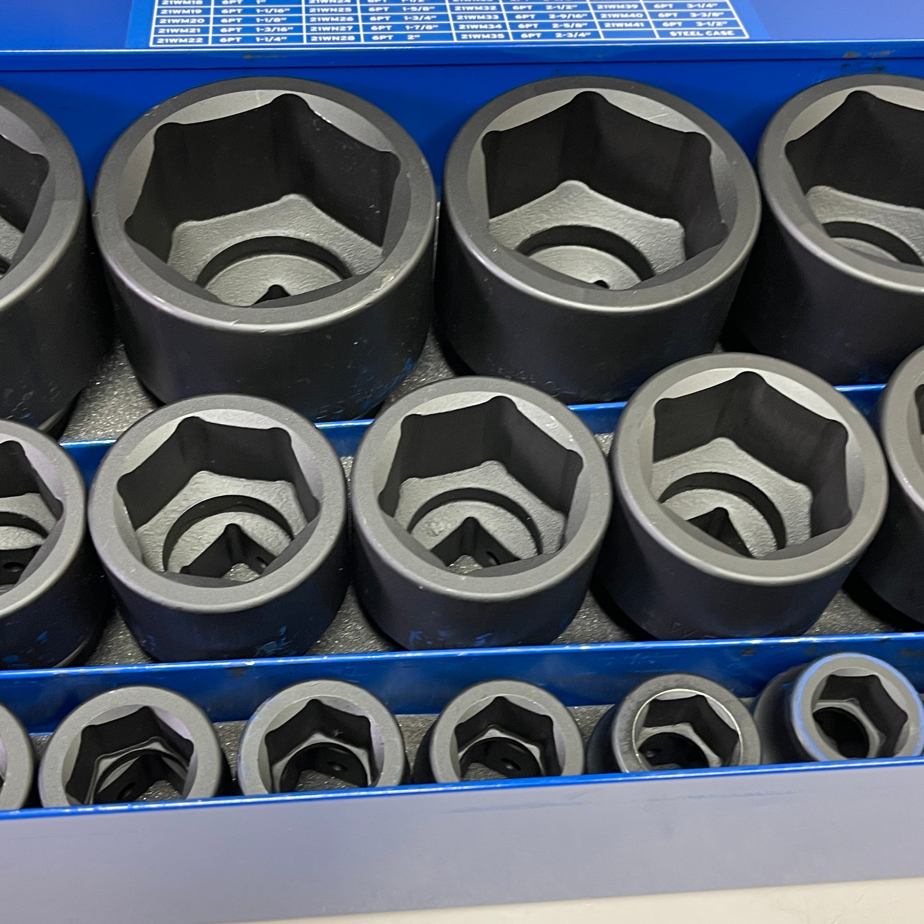 WESTWARD Impact Socket Set 1" Drive, 27 Piece (7/8 to 3-1/2") Black 21WM43