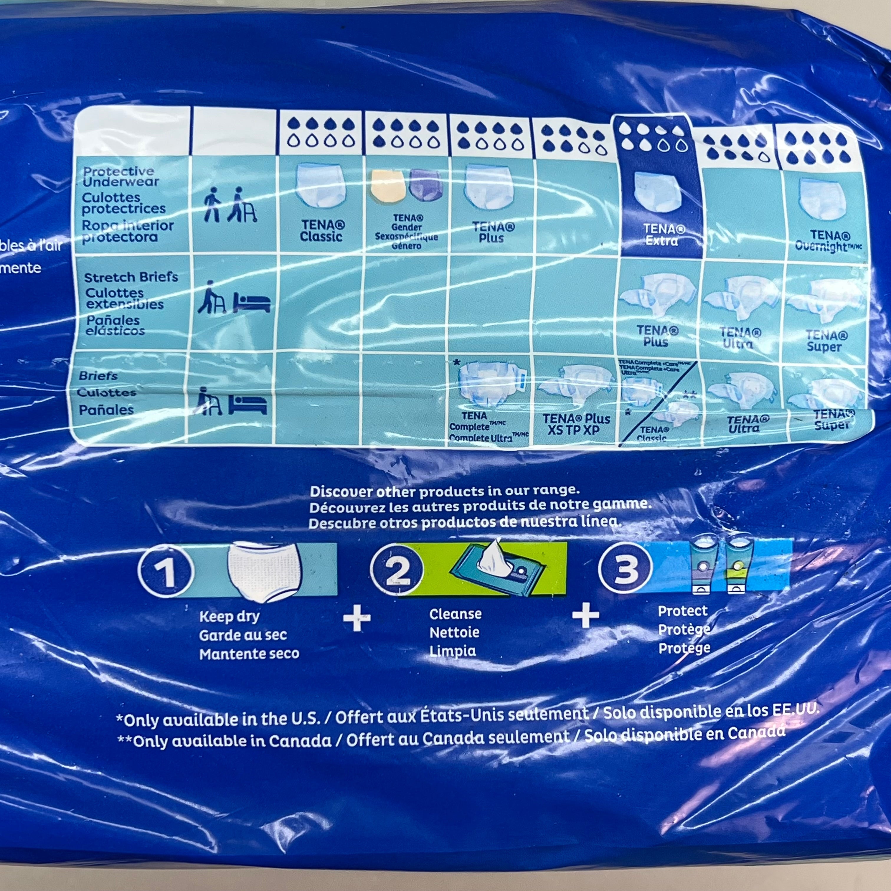 TENA (2 PACK) Proskin Fully Breathable Adult Diaper Unisex Sz L White 37959-10