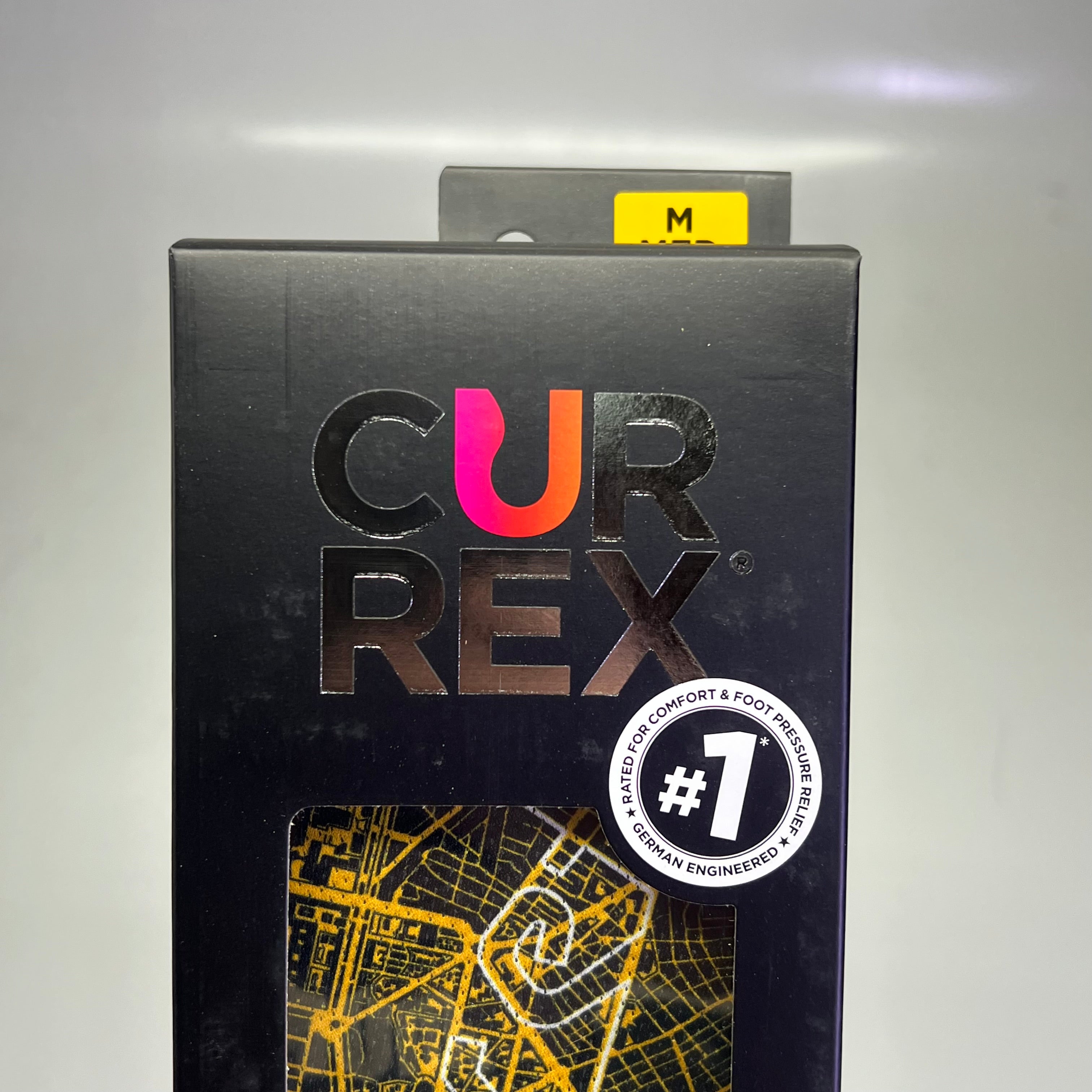 CURREX RunPro Comfort & Support Insole Mens Sz (M) 7-8.5 Black/Yellow 20123-18