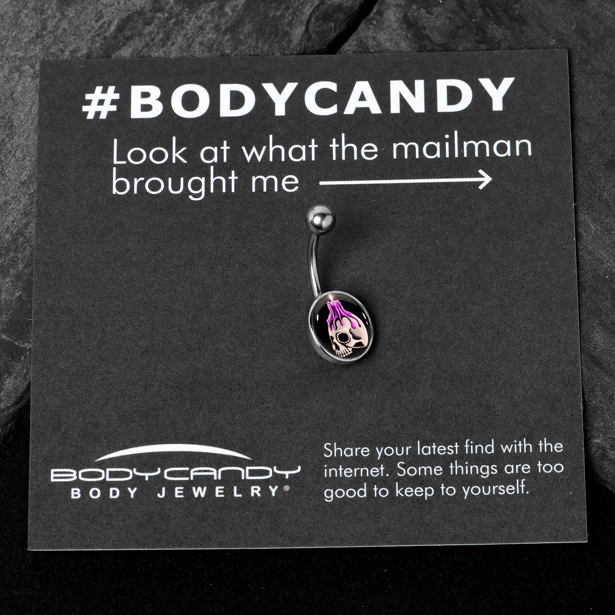 Burning Skull Candle Belly Ring by Onyx O