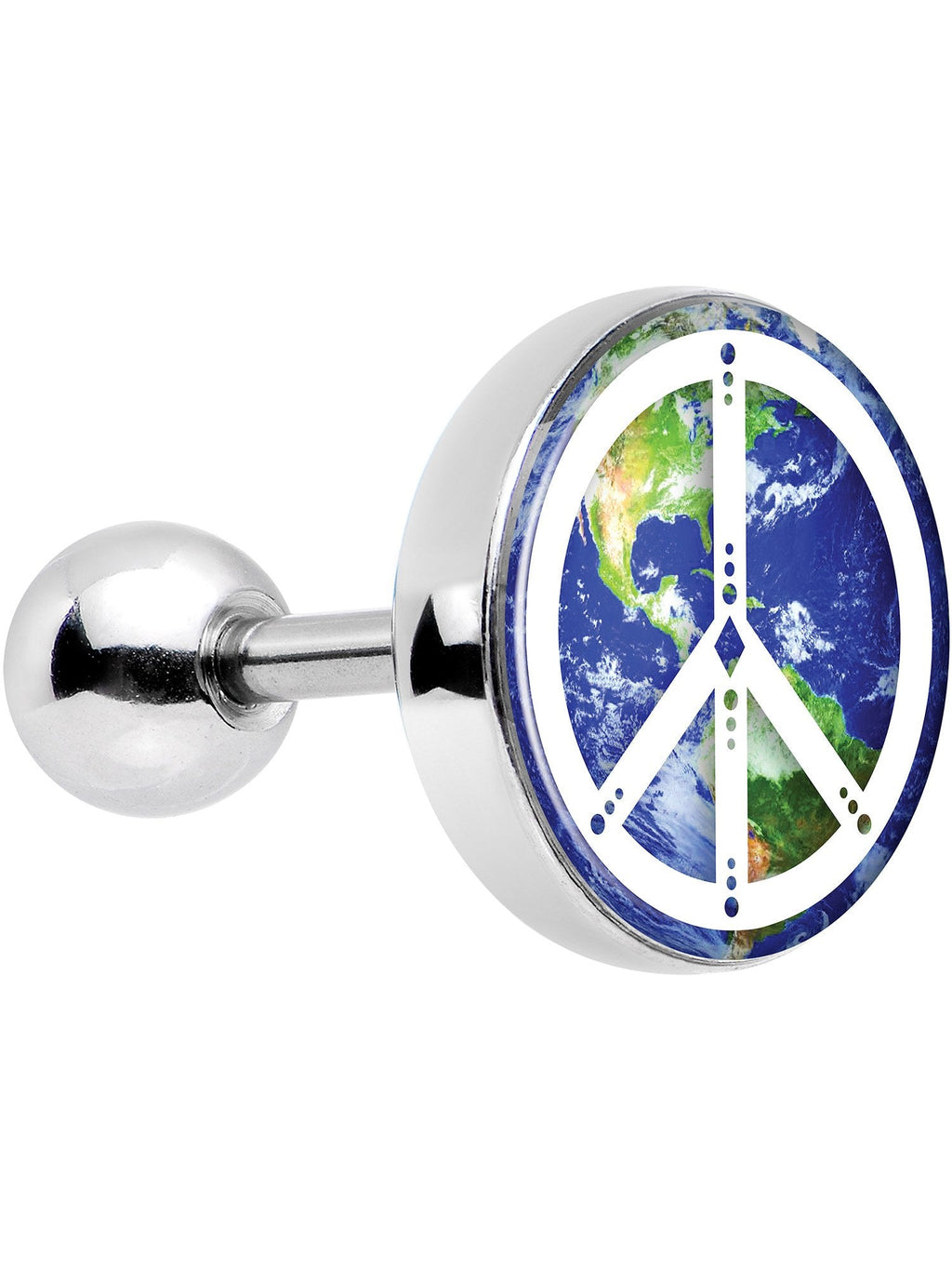 16G 1/4 Peace on Earth Tragus Cartilage Earring