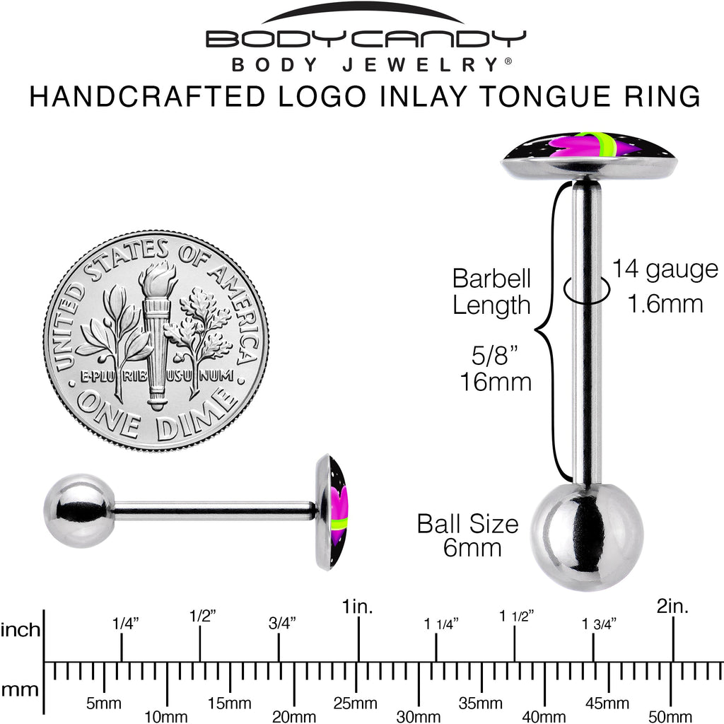 Heart Planet Barbell Tongue Ring by Onyx O