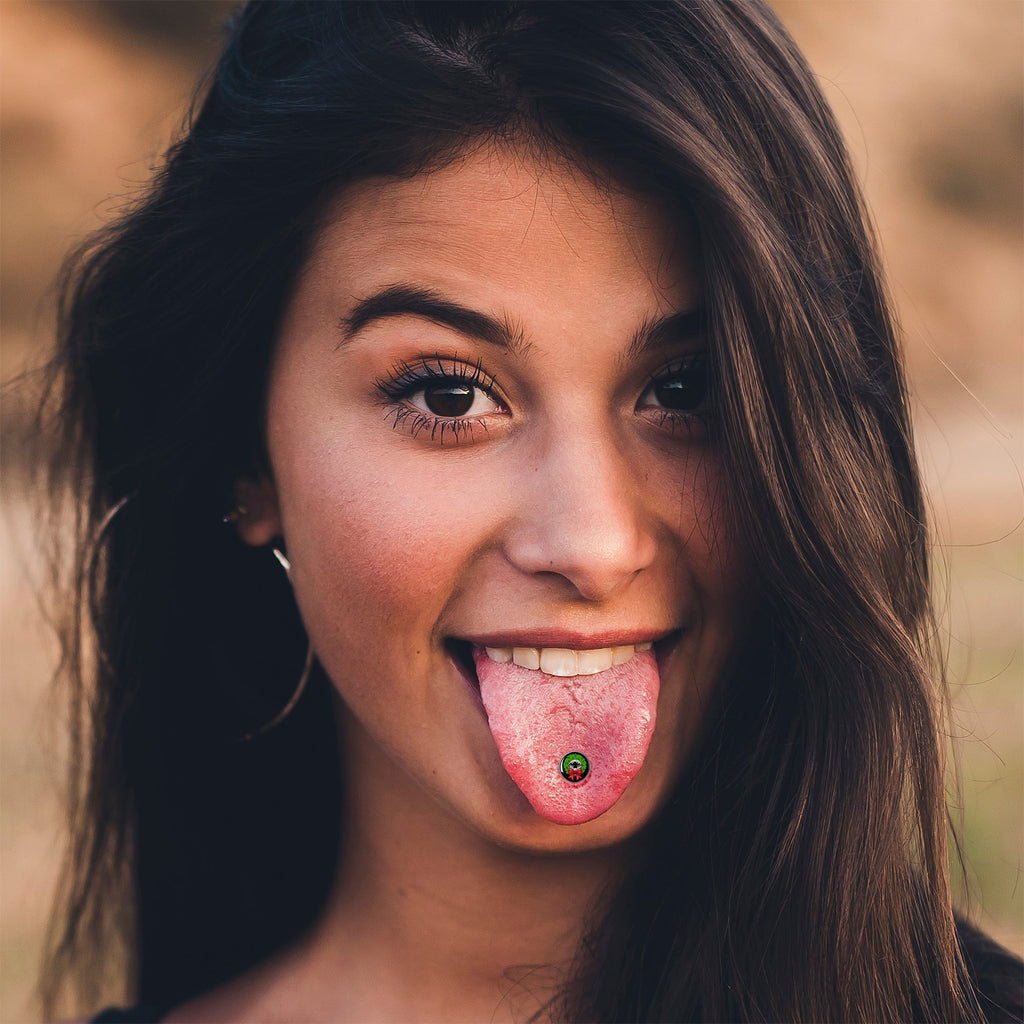 Holiday Vampire Wreath Barbell Tongue Ring by Onyx O