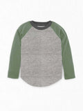 Colored Organics - Baseball Tee - Sage / Heather Grey