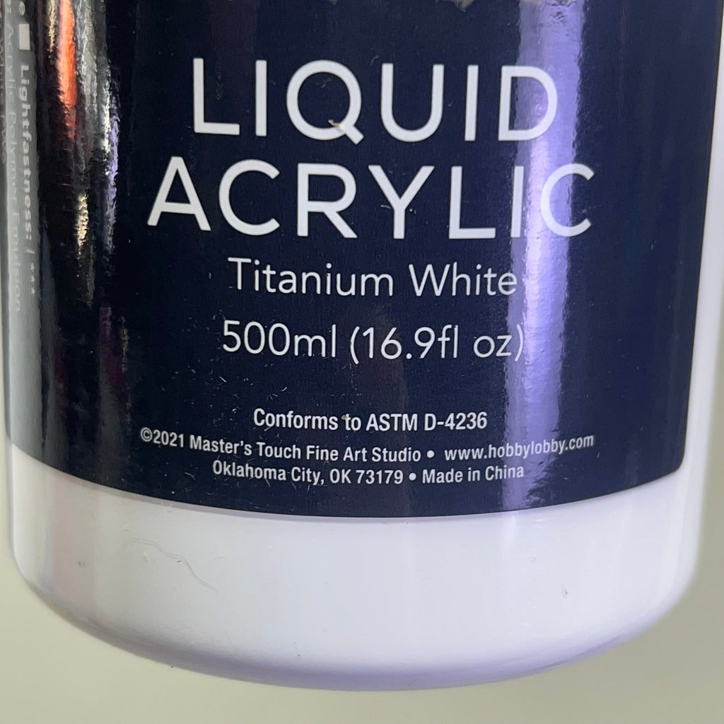 MASTERS TOUCH (2 PACK) Liquid Acrylic Paint 16.9 fl oz Titanium White 1819085