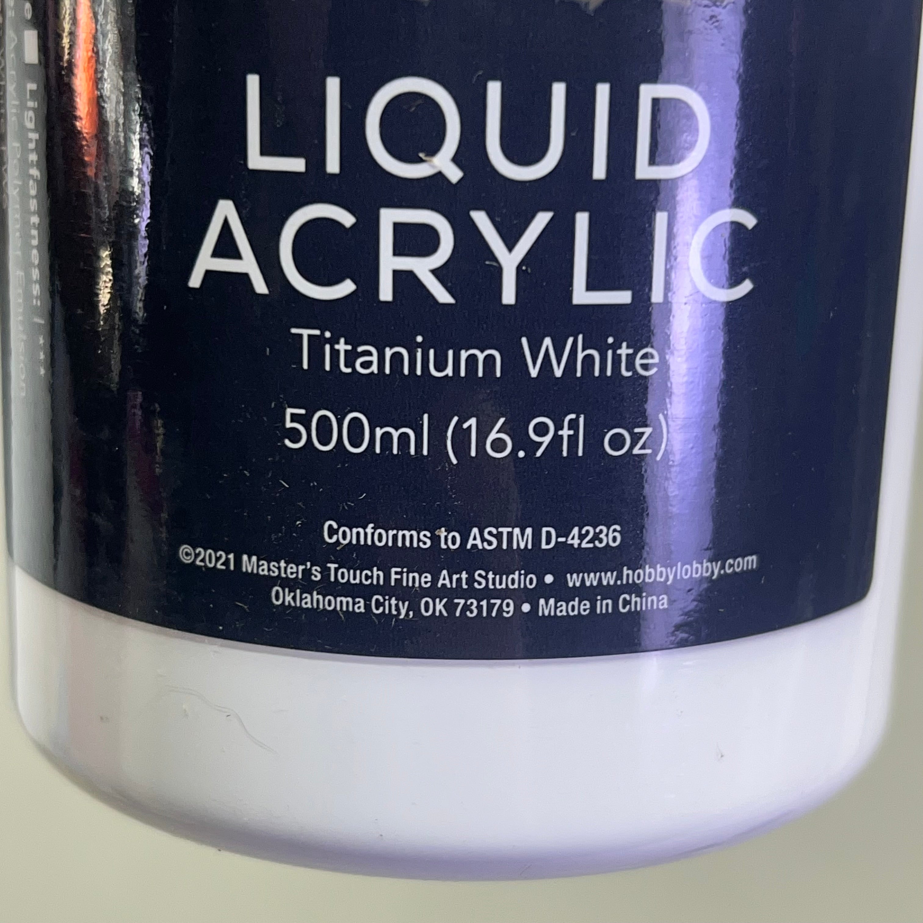 MASTERS TOUCH (2 PACK) Liquid Acrylic Paint 16.9 fl oz Titanium White 1819085