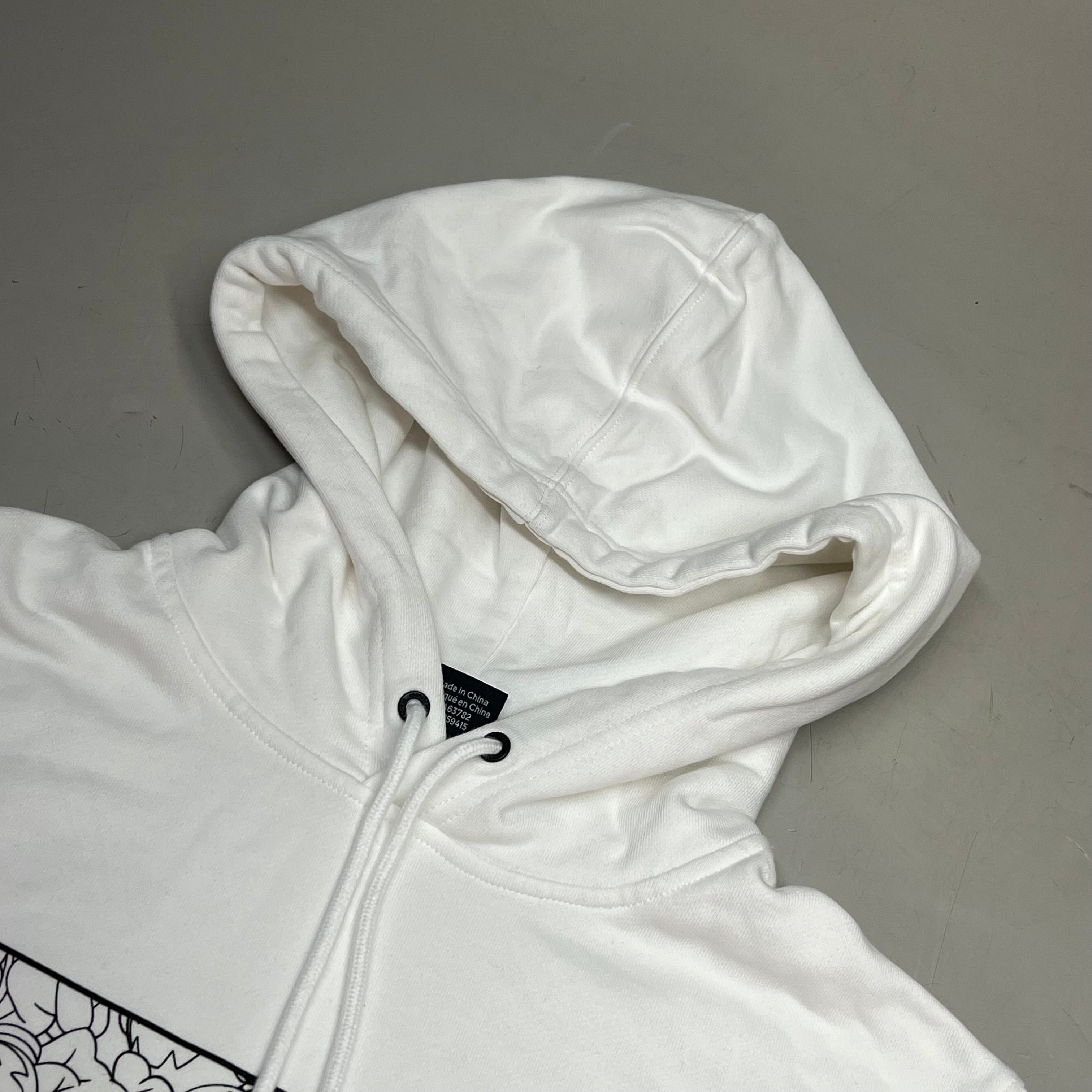 MONSTERCAT Synch Waist Hooded Pull Over Logo Hoodie Men's Sz M White/Black