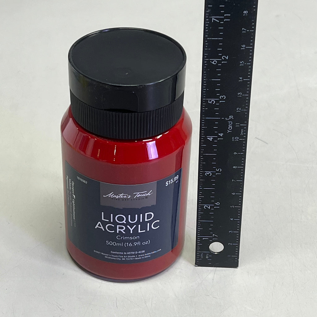 MASTERS TOUCH (2 PACK) Liquid Acrylic Artist Paint 16.9 Fl Oz Crimson 1818962