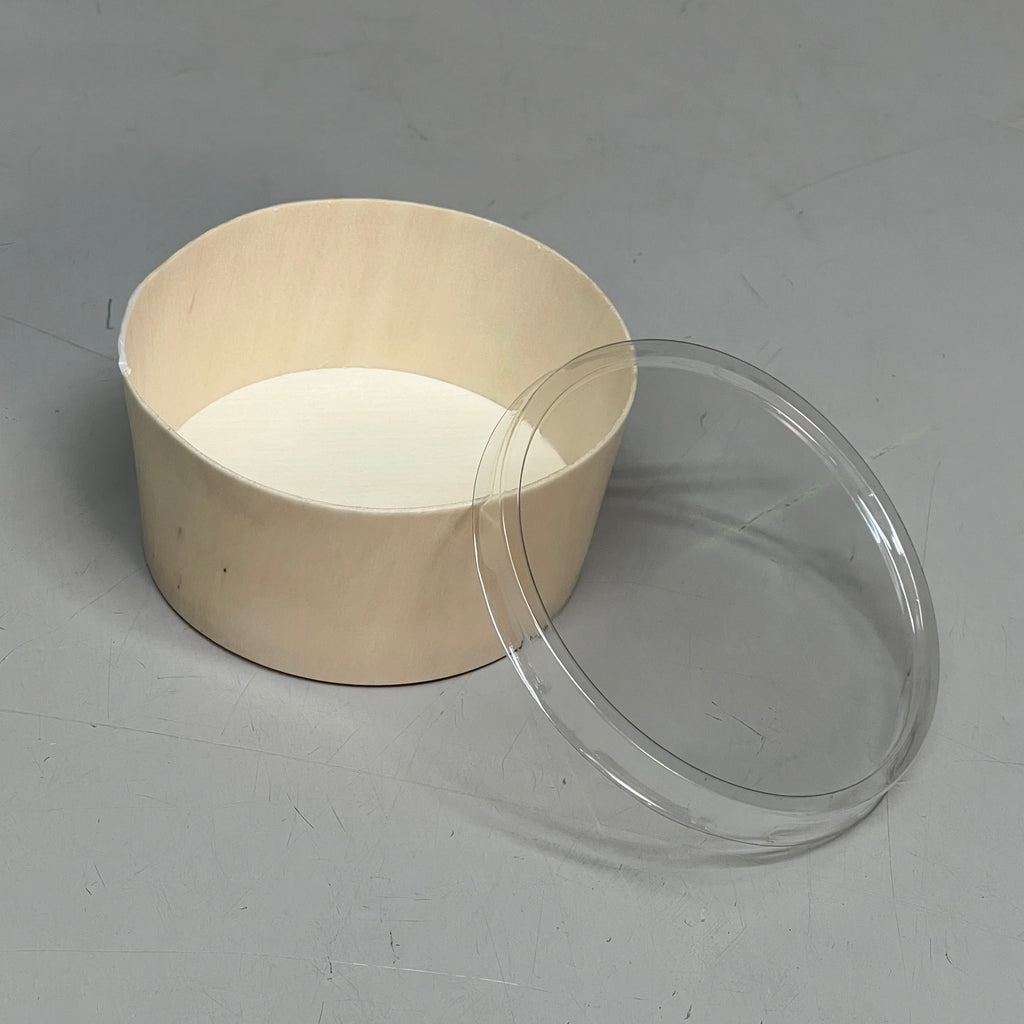 VERTERRA (100 PACK) Balsa Wood Ramekin Round W/ Lids 3"x1.5" Tan VT-RAM-0