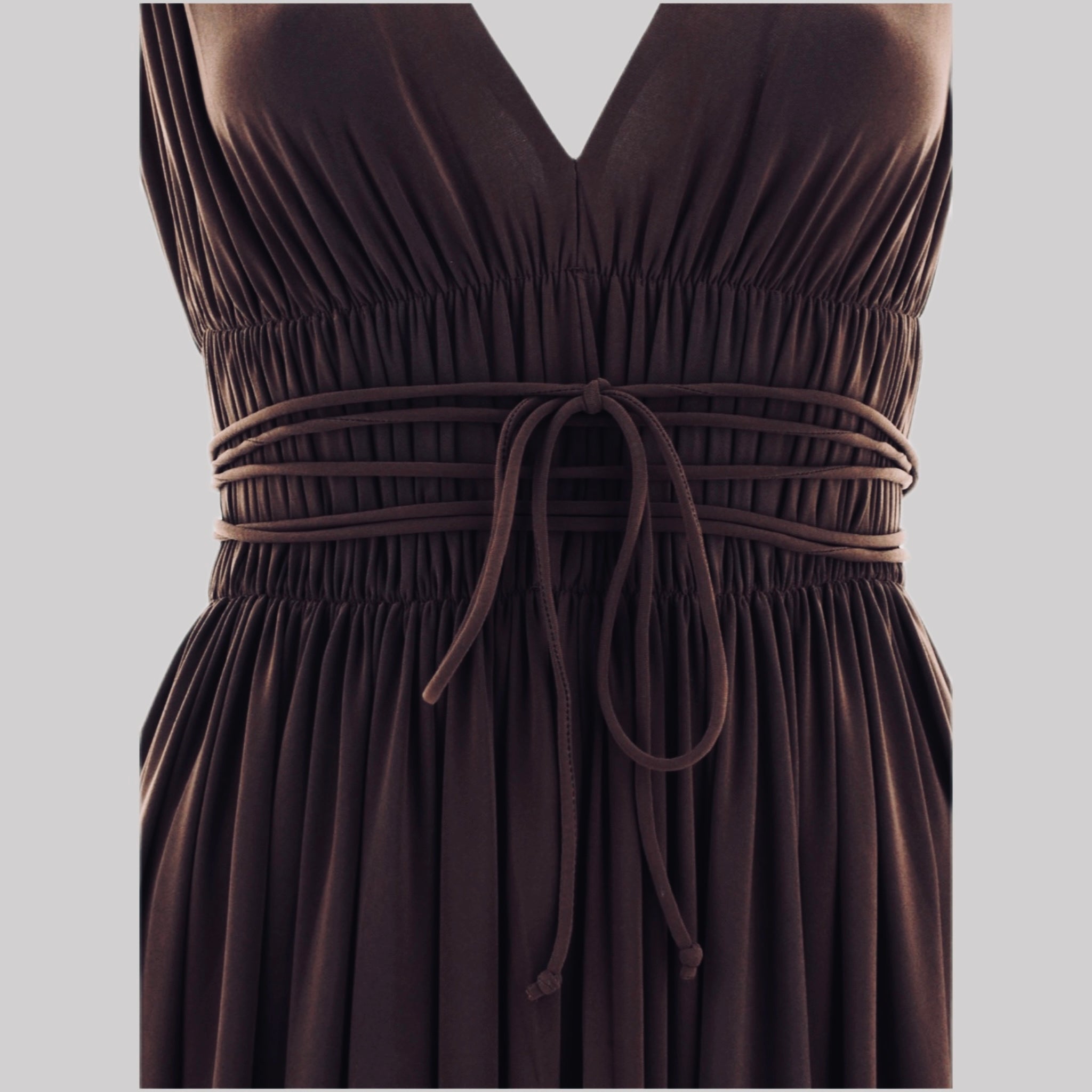 NORMA KAMALI Goddess Dress Unlined Women's Sz S/36 Chocolate KK3233PL292028
