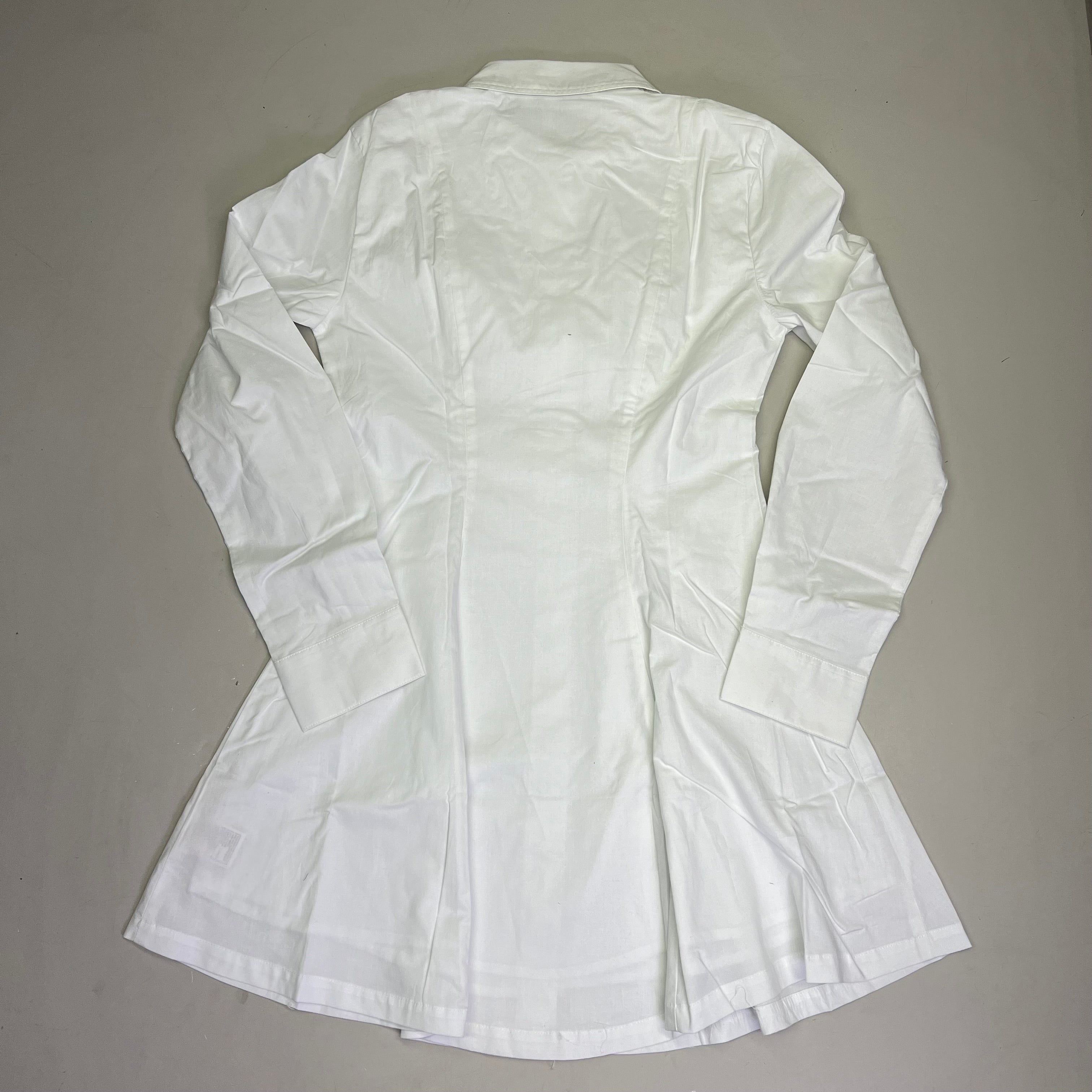 STEVE MADDEN Fit & Flare Shirt Dress Long Sleeve Button Cuff Women's Sz L Cloud