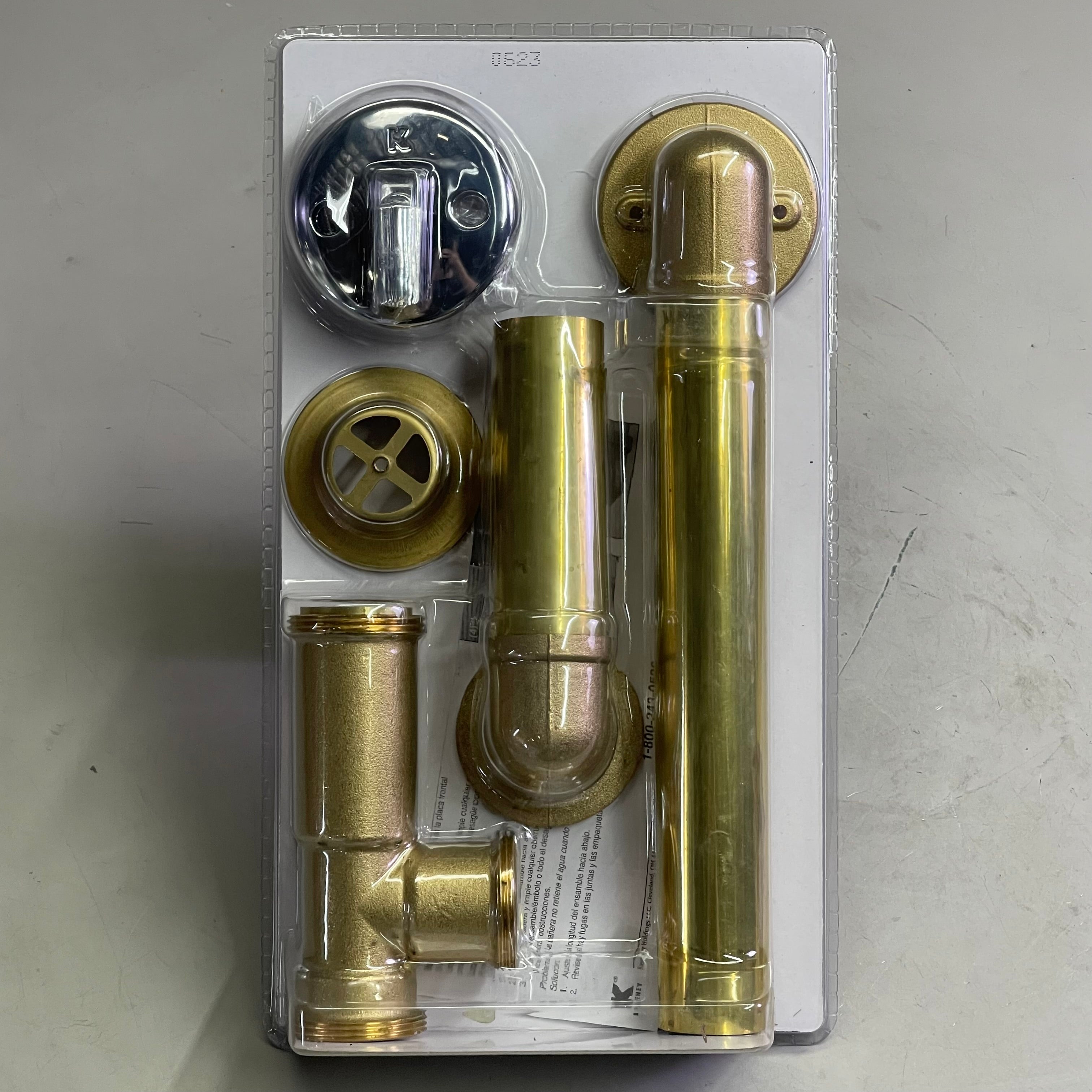 KEENEY 20 Gauge Bath Drain 606RB 1-1/2" Brass W/ Polished Chrome 28630