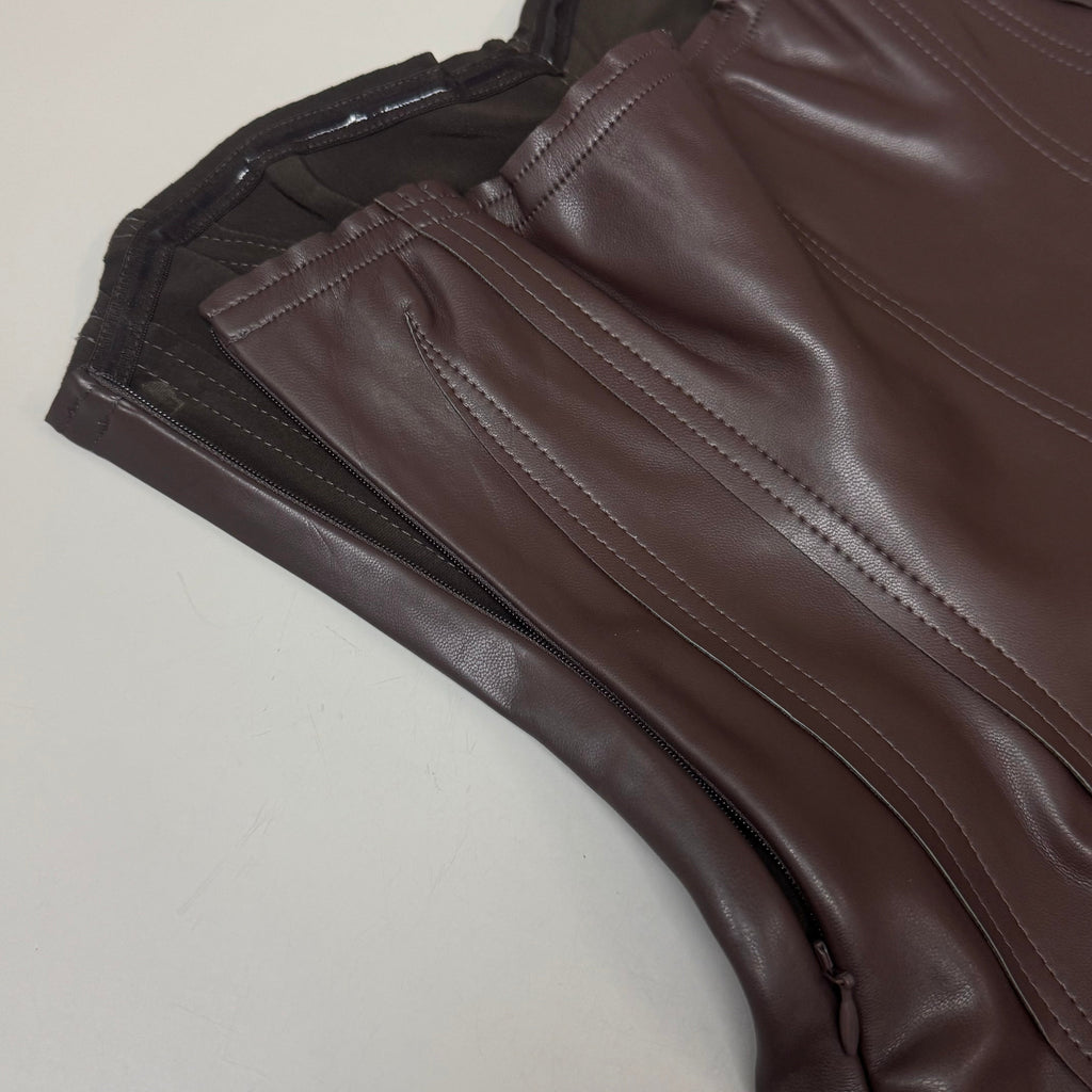 NORMA KAMALI Strapless Grace Mini Dress Unlined Women's Sz XXS/32 Chocolate