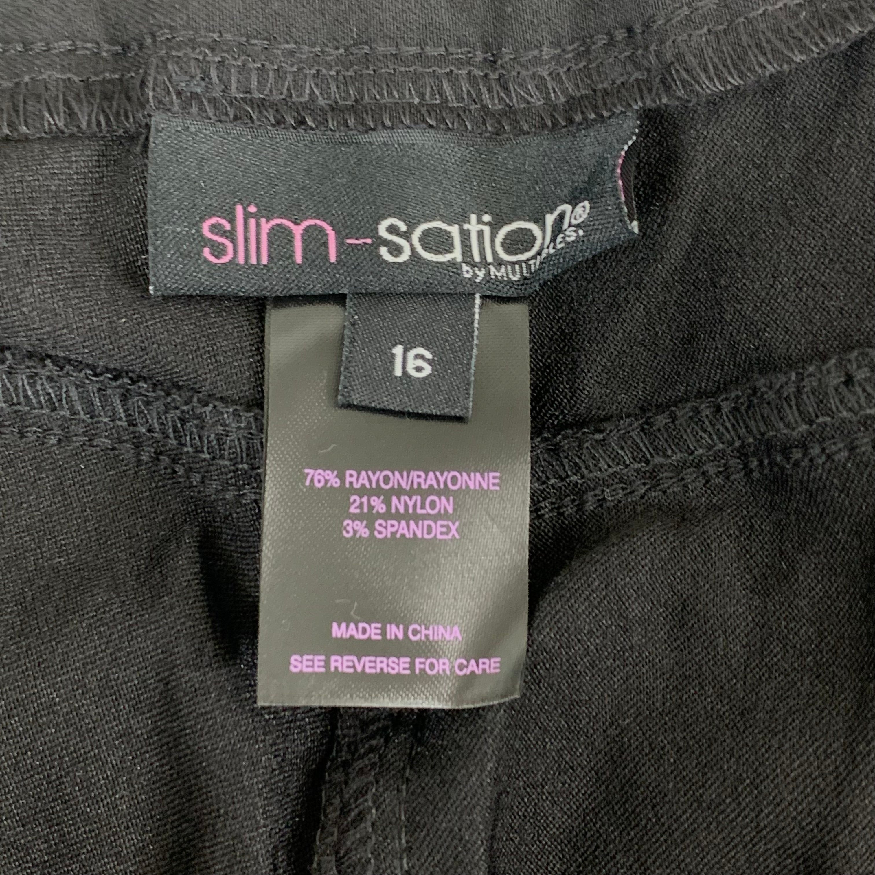 MULTIPLES Narrow Leg Pant Petite Women's Sz 16 Black